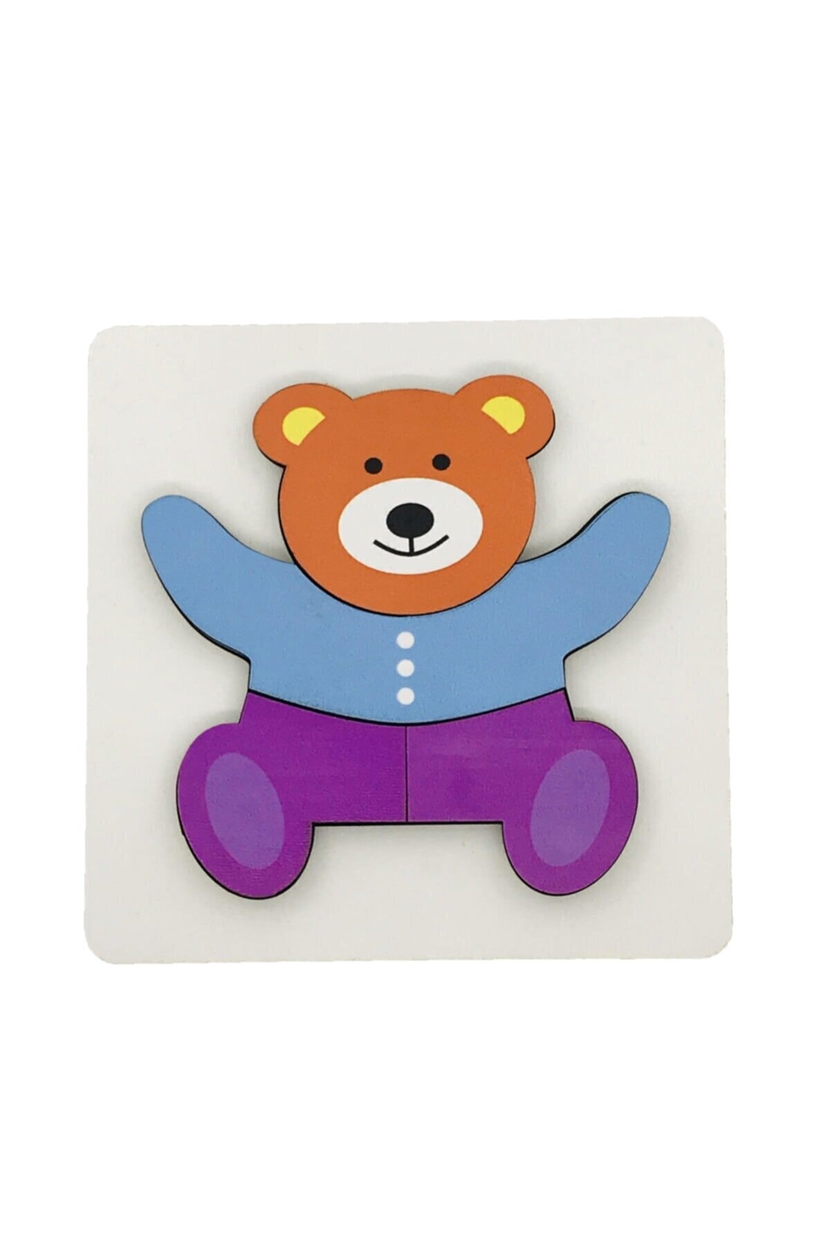AyasEğiticiOyuncak Eğitici Eşleşmeli Bultak Oyuncak, 3d Ahşap Eğitici Puzzle Yapboz Ayı