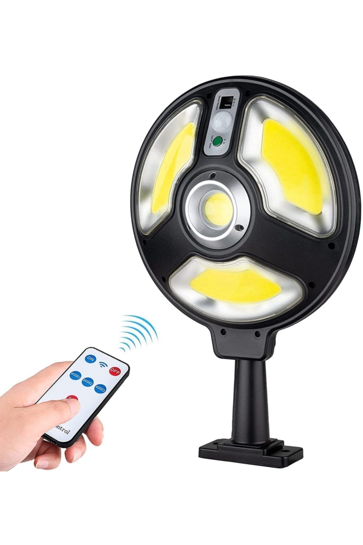 elexx Solar 150 Cob Ledli Kumandalı Hareket Sensörlü 3 Modlu Büyük Boy Bahçe Lambası