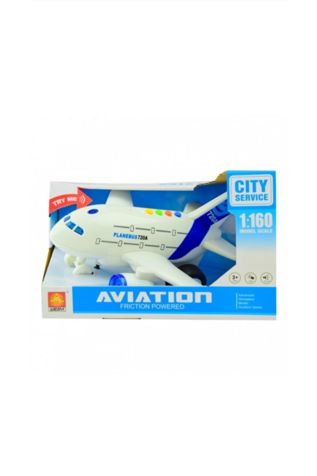 TORUTOYS Müzikli Ve Işıklı Mini Şehir Araçları Oyuncak Yolcu Uçağı