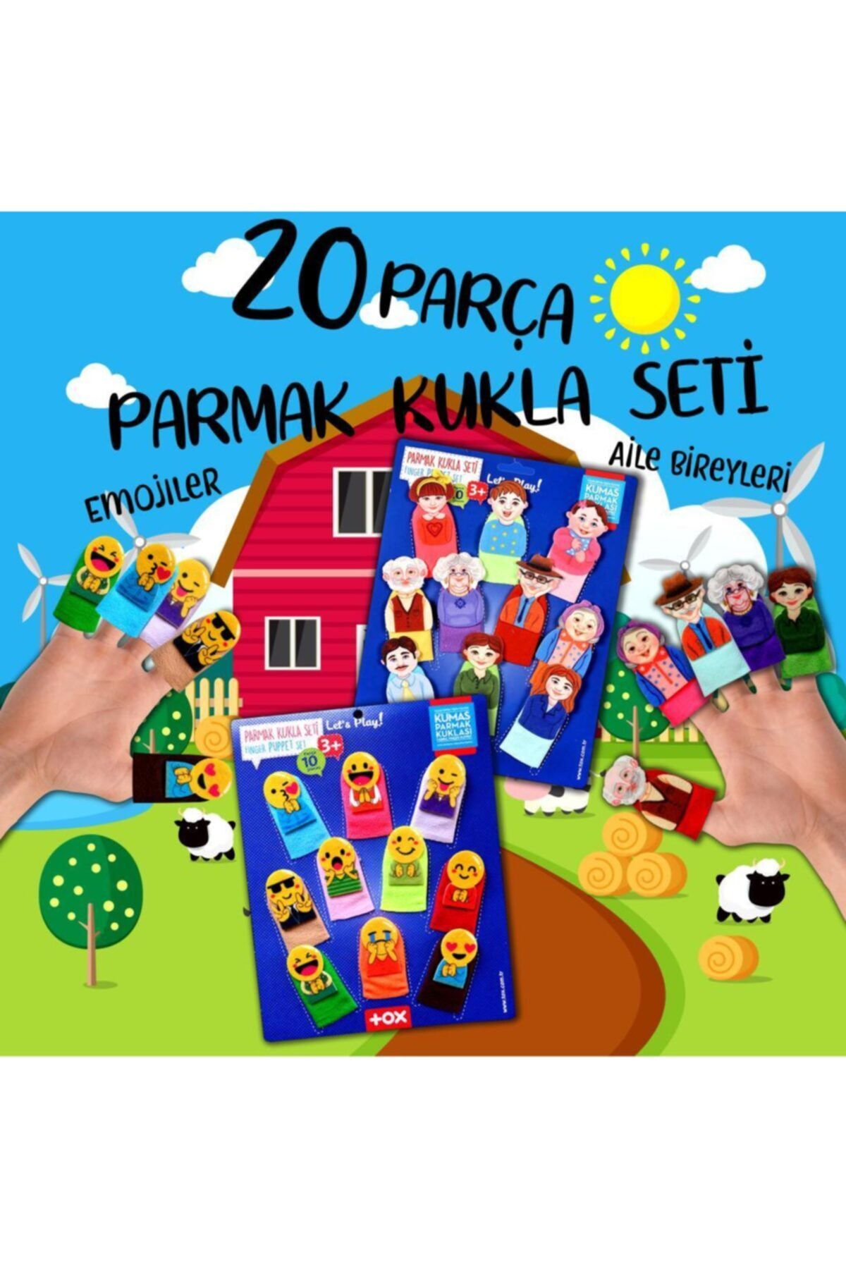 Tox 2 Set - 20 Parça Emojiler Ve Aile Bireyleri Parmak Kukla T106 T752