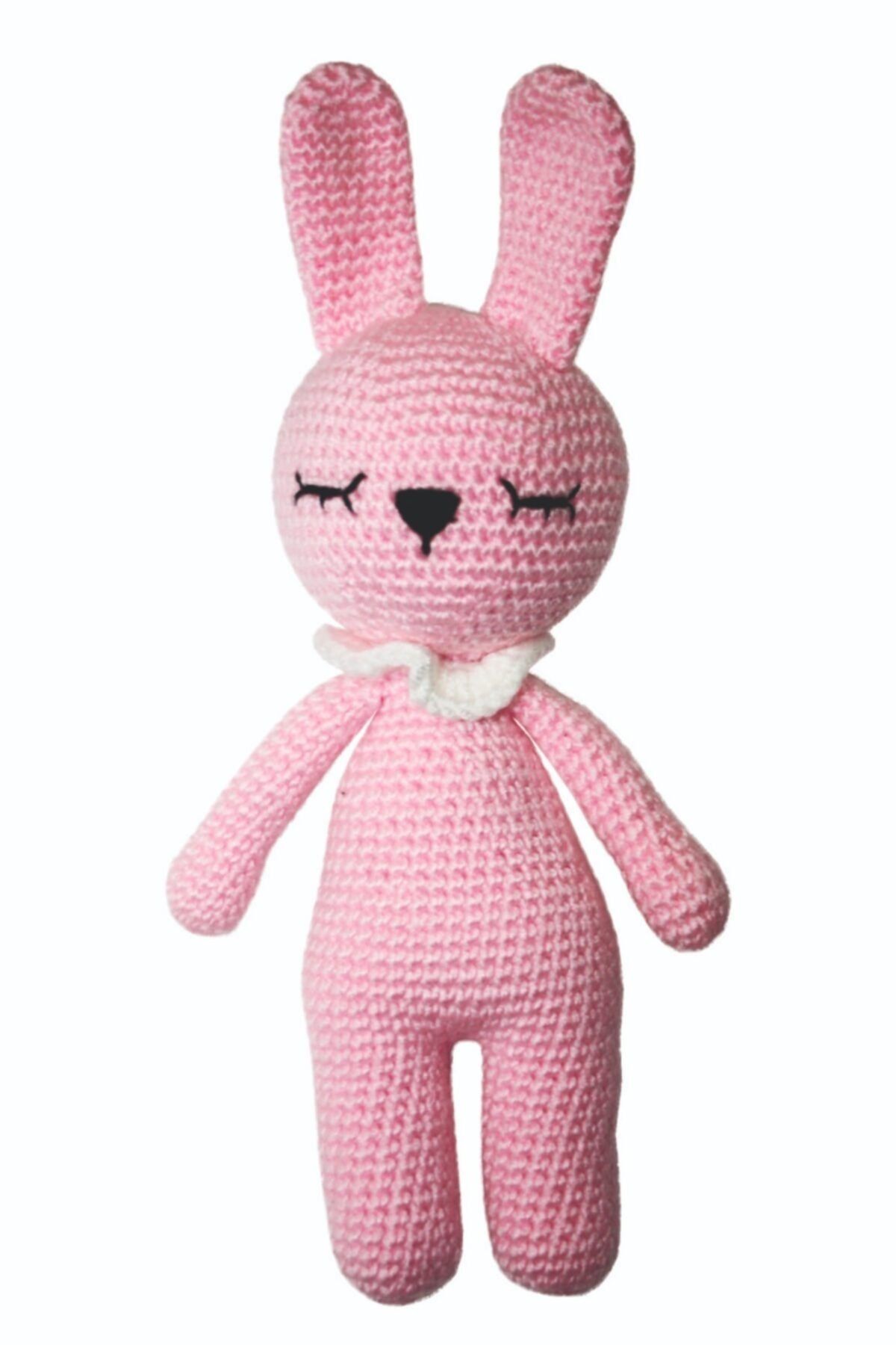 gonca güzel Amigurumi Pembe Tavşan Uyku Arkadaşı 20 Cm