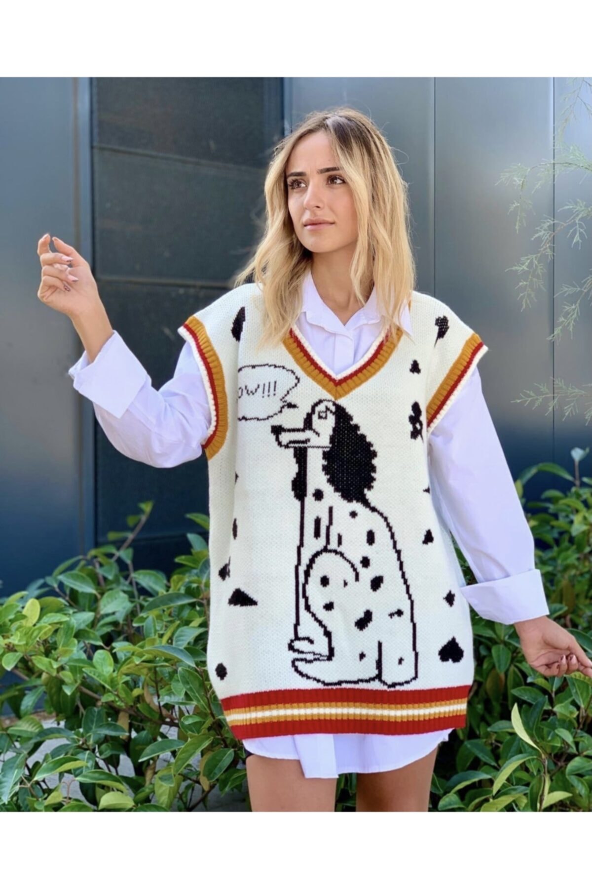 ozzıy34 Kadın Oversize Köpek Süveter