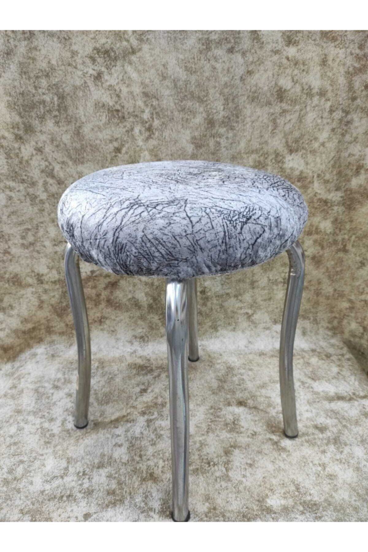 sabirehome Koyu Gri Renk Lastıklı Süngerli Standart Tabure Örtüsü Sandalye Kılıfı 6’lı 25--35cm