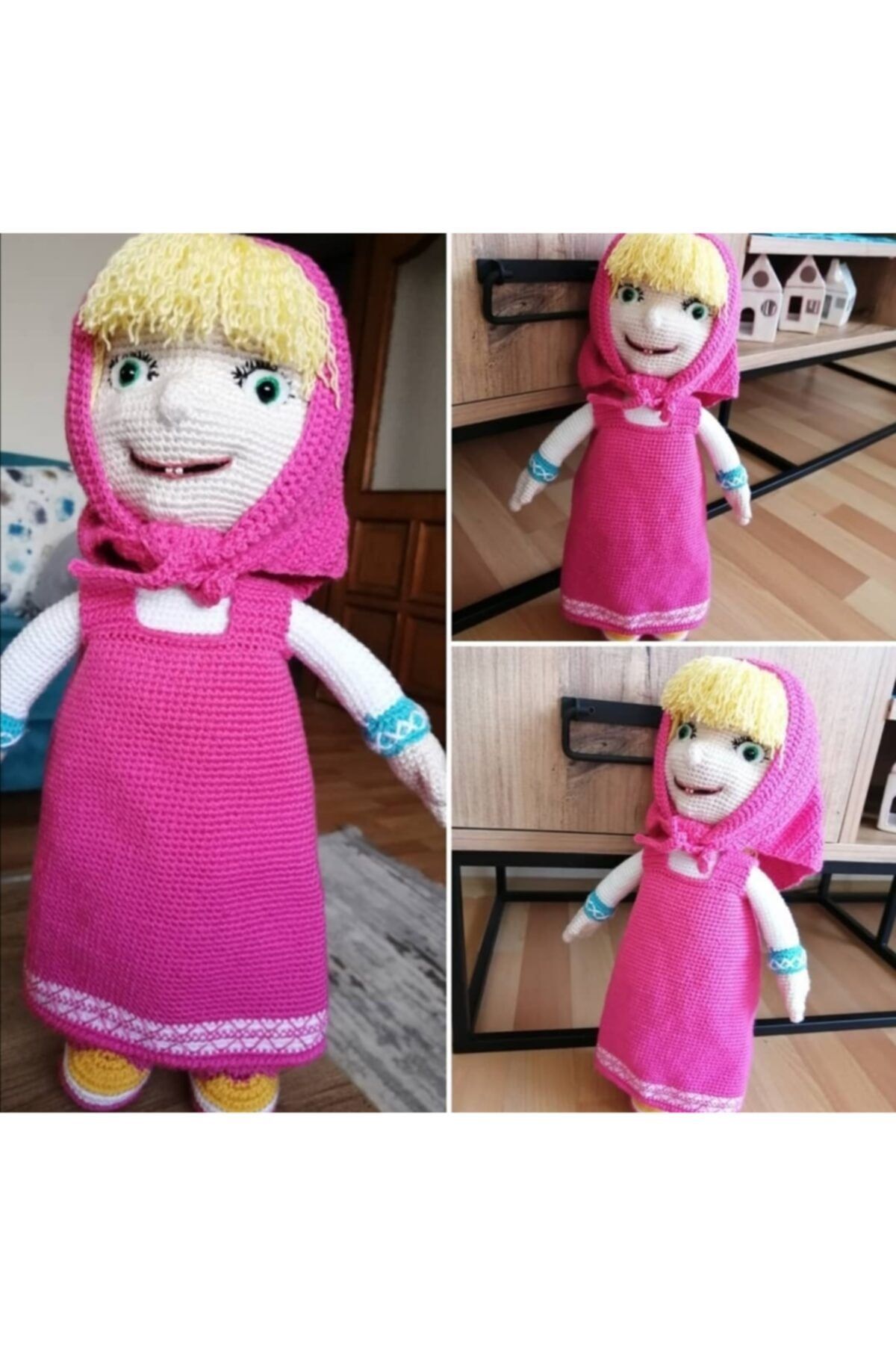 BU&SE HOBBYSHOP Amigurumi Organik Oyuncak Amigurumi Maşha Bebek El Örgüsü