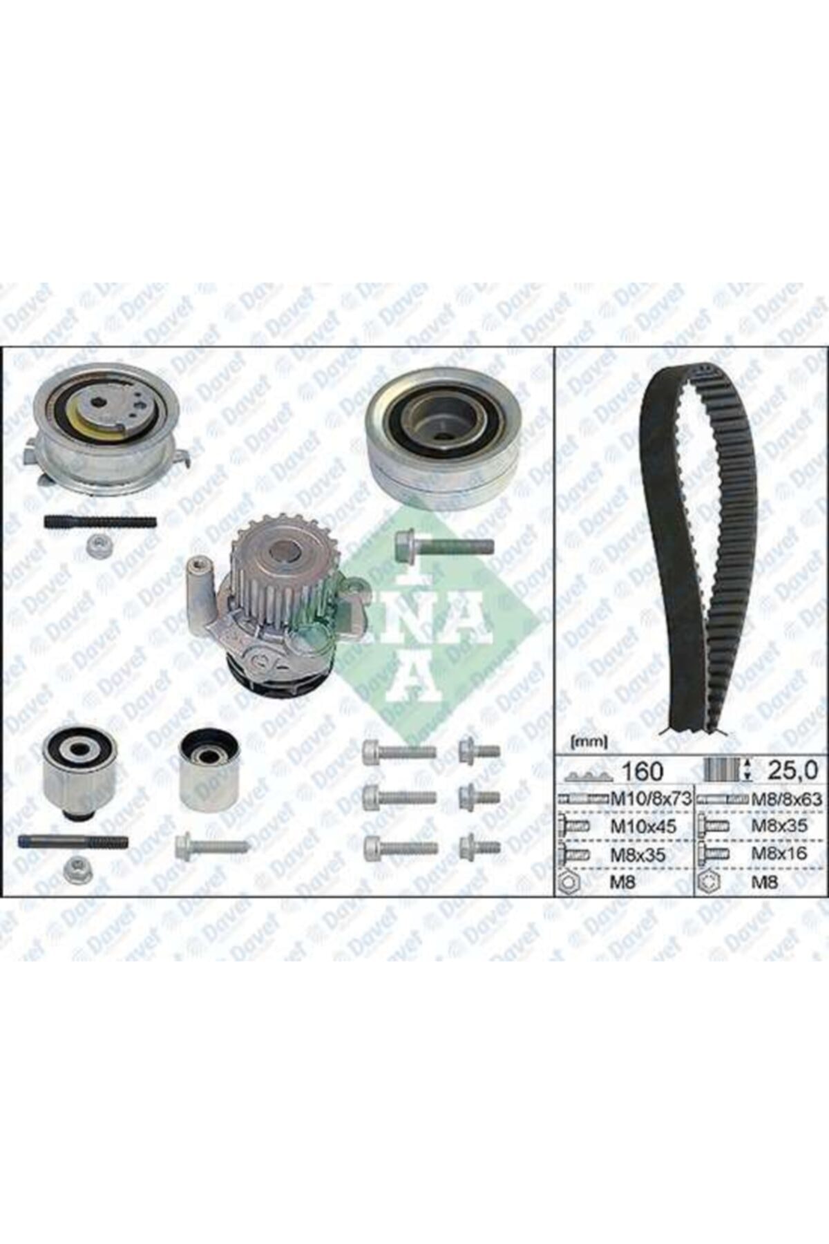 İna Eksantrık Rulman Kıtı+su Pompası Crafter Ckub Cay A4 A5 A6 Q5 Golf Vı T6 Leon Oc