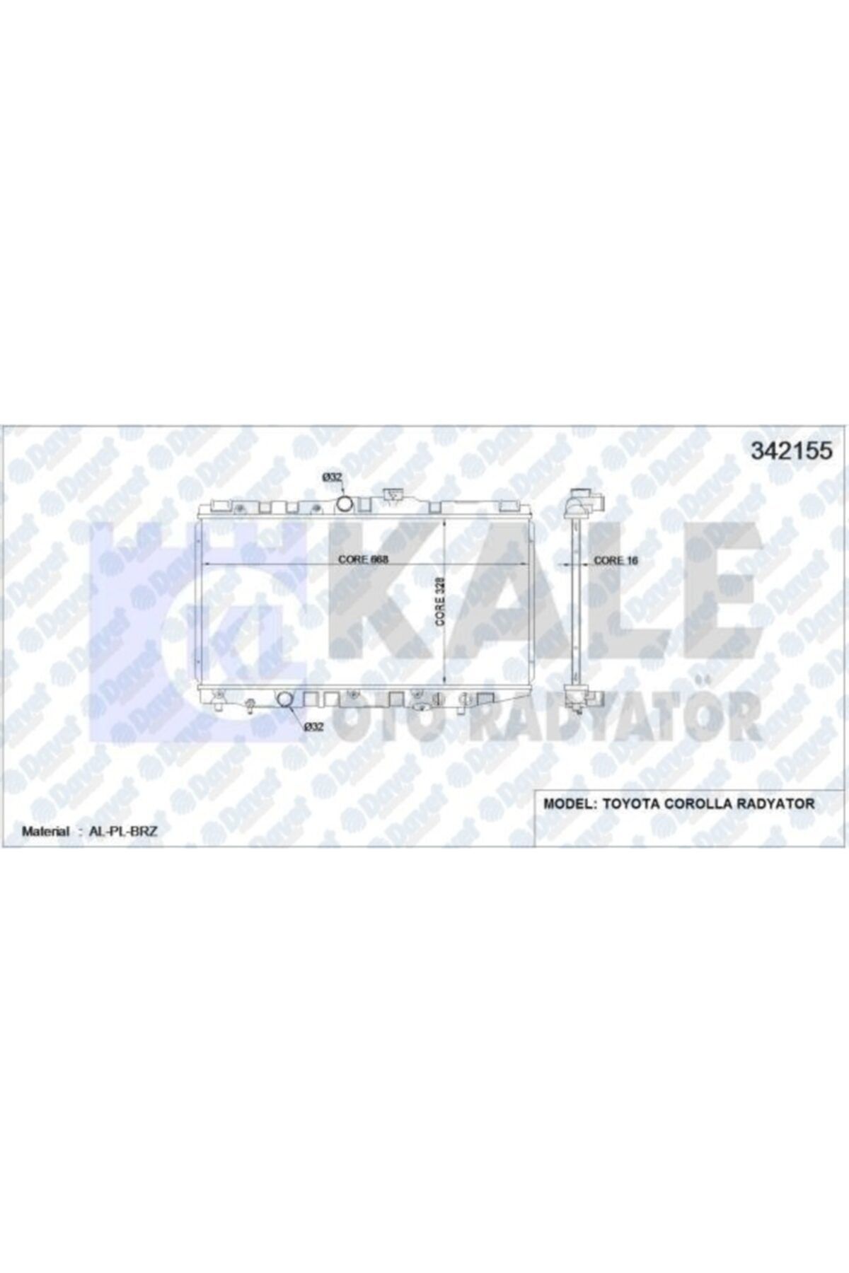 Parçafoni Su Radyatoru Toyota Corolla / Corolla Compact / Lıftback / Wagon 1.6 / 1.3 87-92