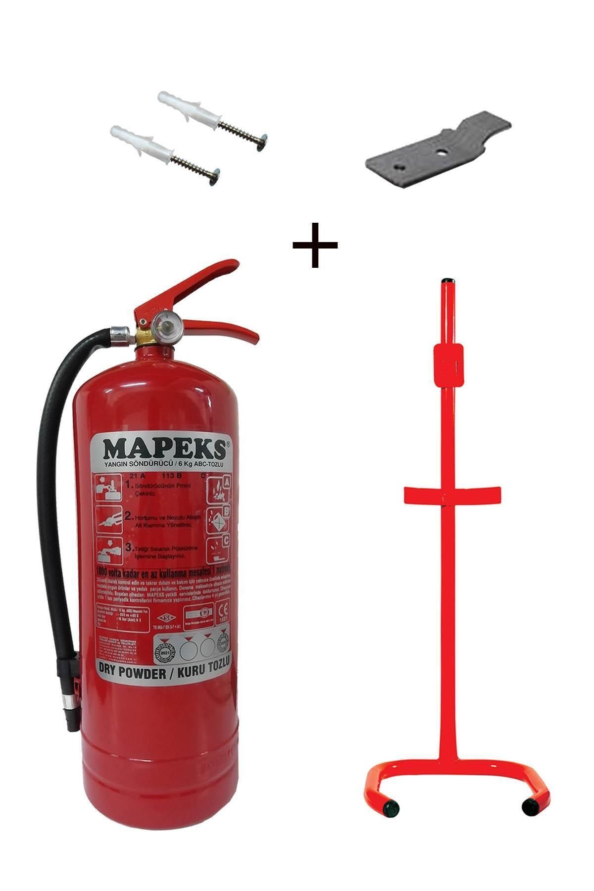 Mapeks 6kg Yangın Tüpü, Dübel Vida Ve C Tipi Sehpa 3lü Set