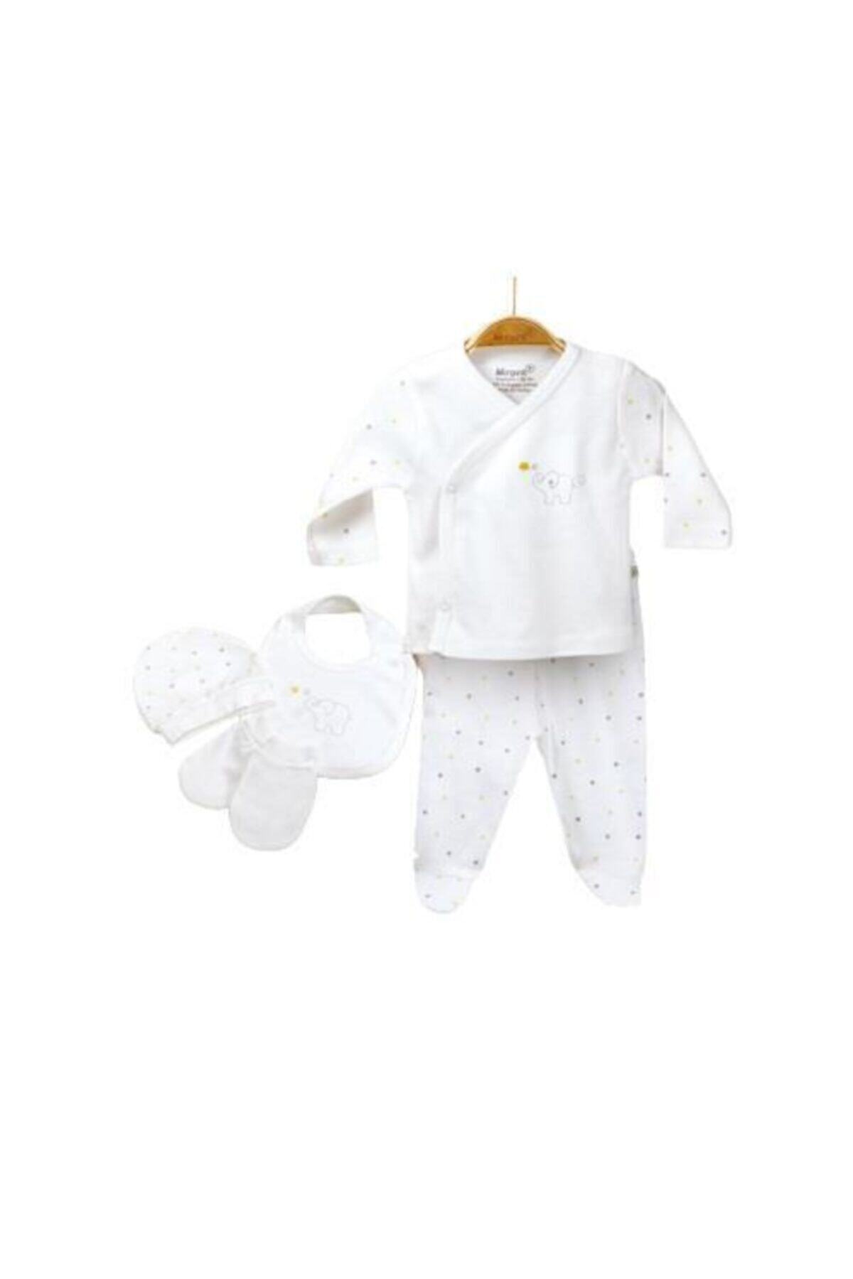 Bibaby Bi Organik Baby Elephant 5 Parça Zıbın Seti Hastane Çıkışı 62142 Ekru Sarı