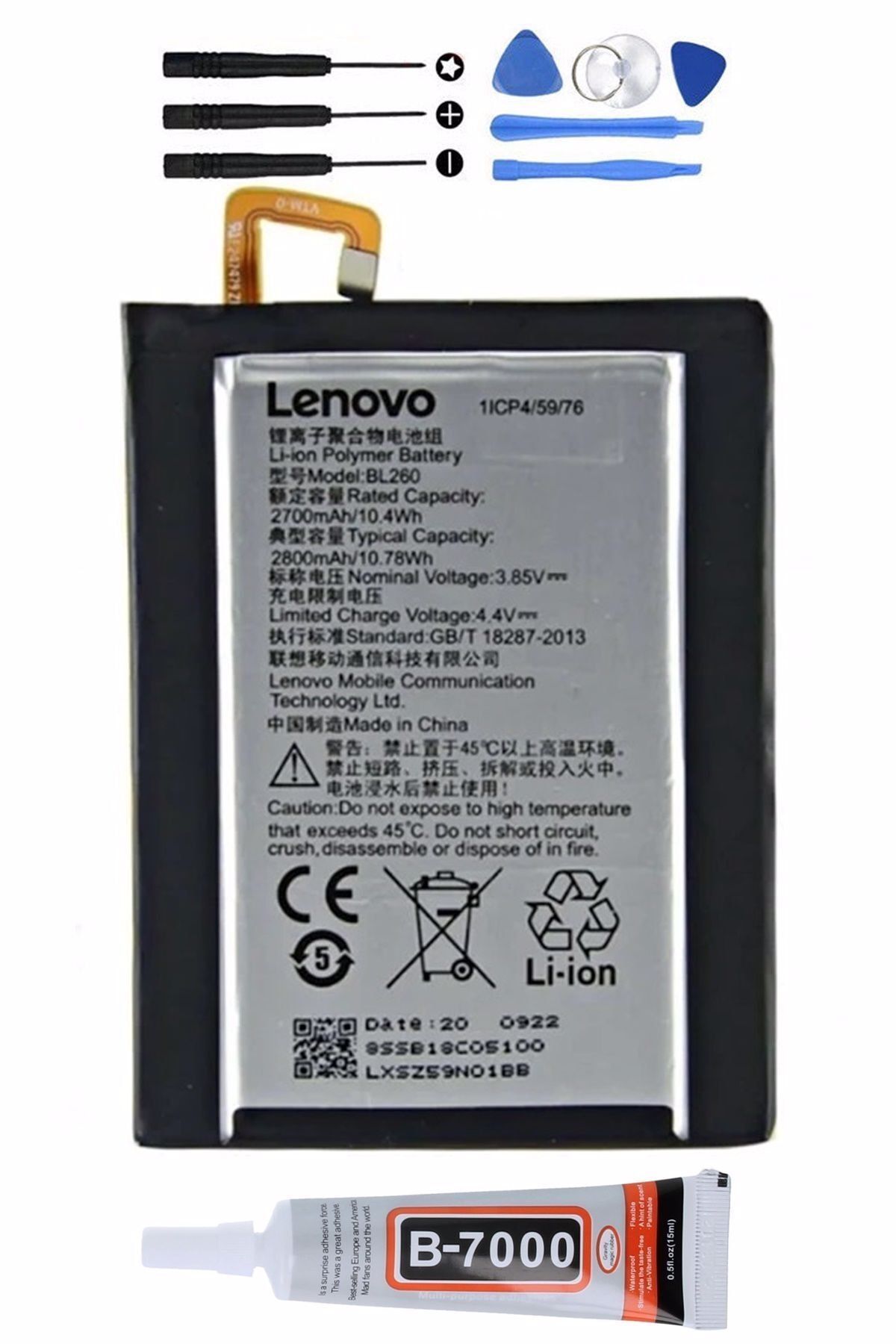 TURANTECH Tam Orjinal Lenovo Vibe S1 Lite S1la40 Pil Batarya Bl260 Pil Kodu 2600 Yeni Tarihli Garantili Ürün