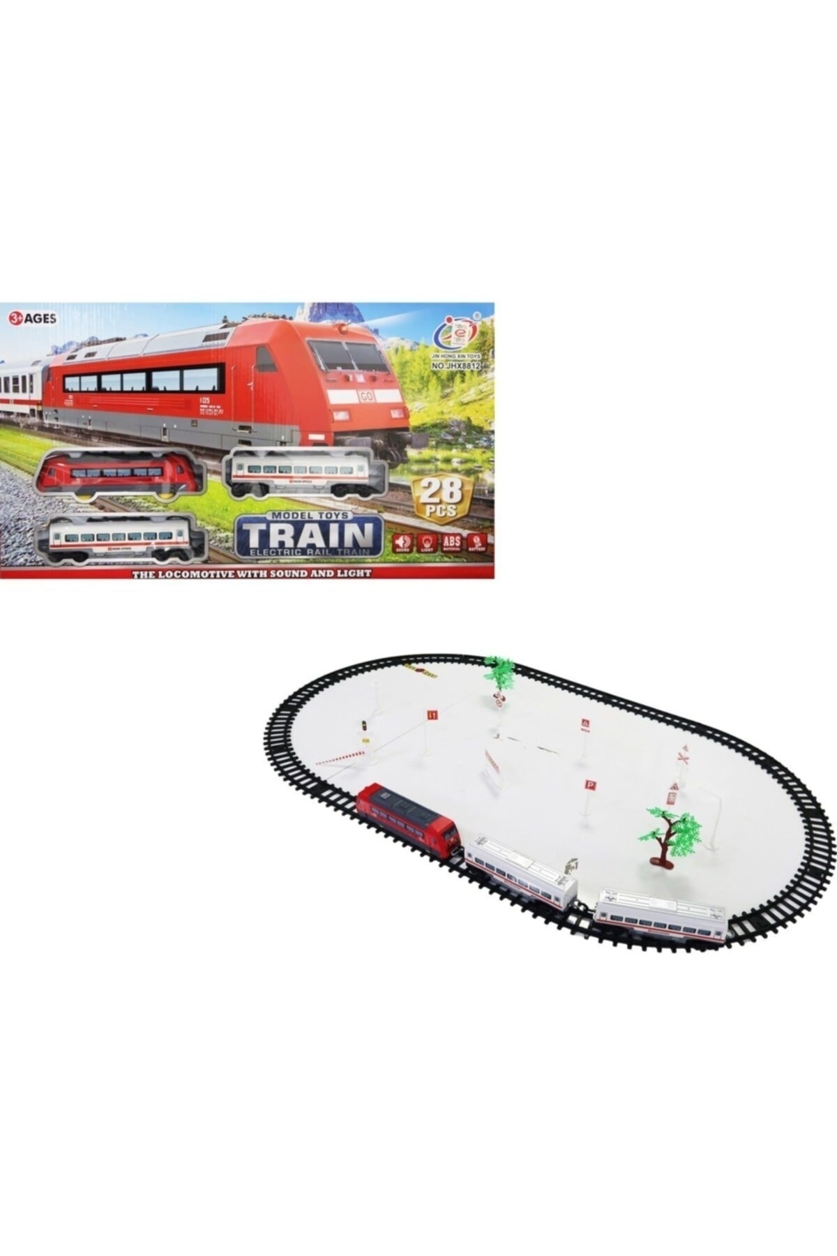 Toys e Toys 28 Parça Tren Seti Oyuncak Tren Sesli Işıklı Tren Seti