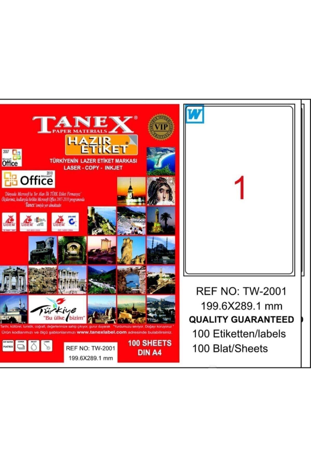 Tanex 199,6x289,1 Laser Etiket Tw-2001