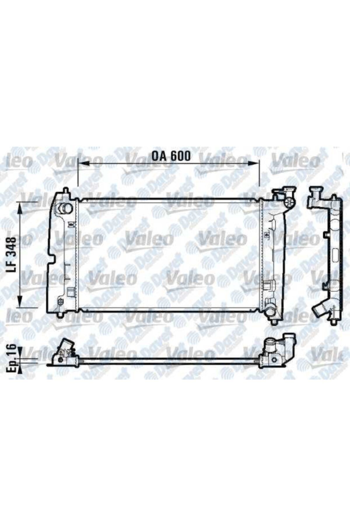 Parçafoni Su Radyatoru Corolla 1.4 1.6 Vvtı Otomatık Al/pl/brz 600x355x16