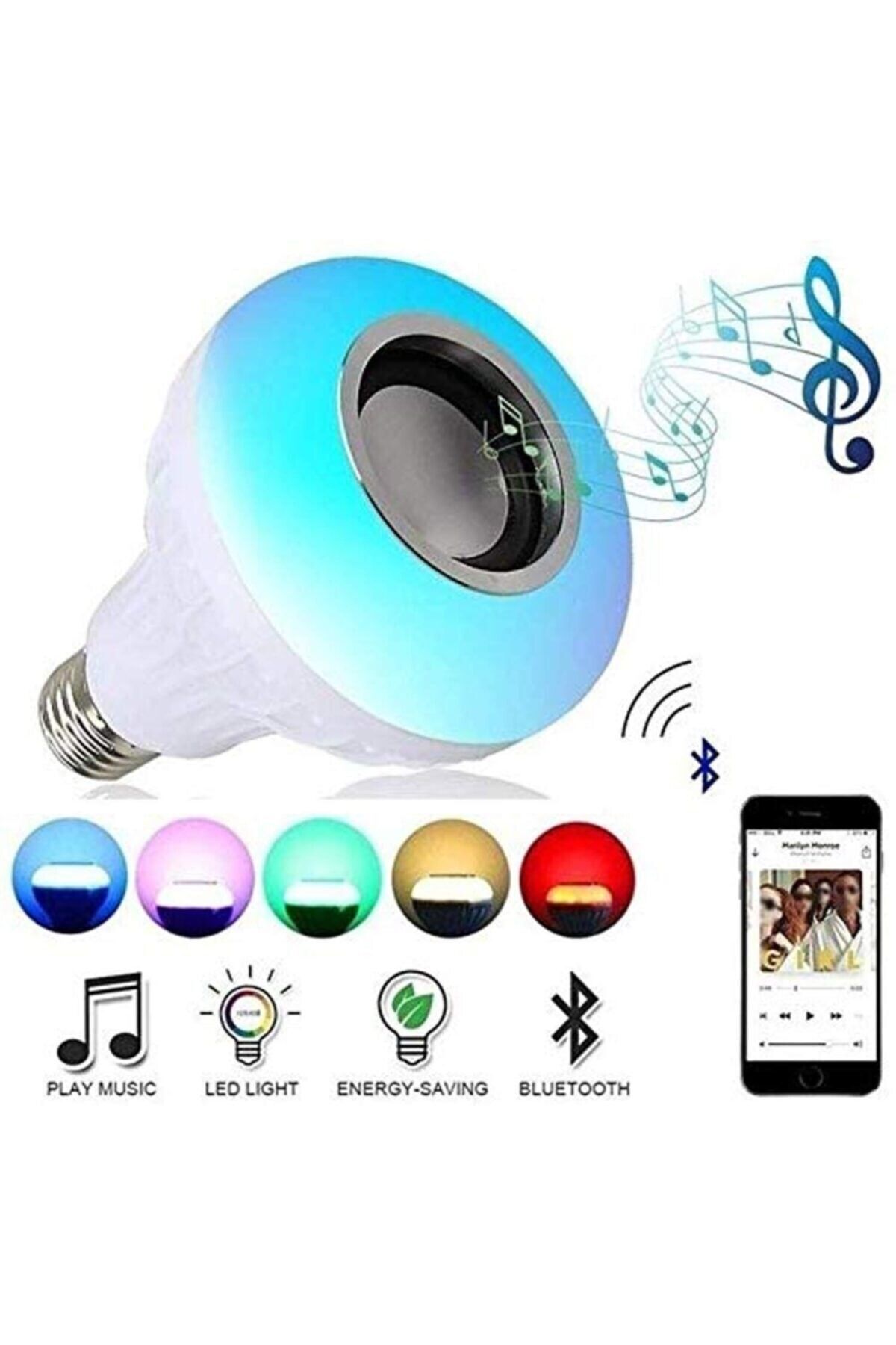 Fenny beauty Akıllı Led Bluetooth Hoparlör Uzaktan Kumandalı Ampul Lamba