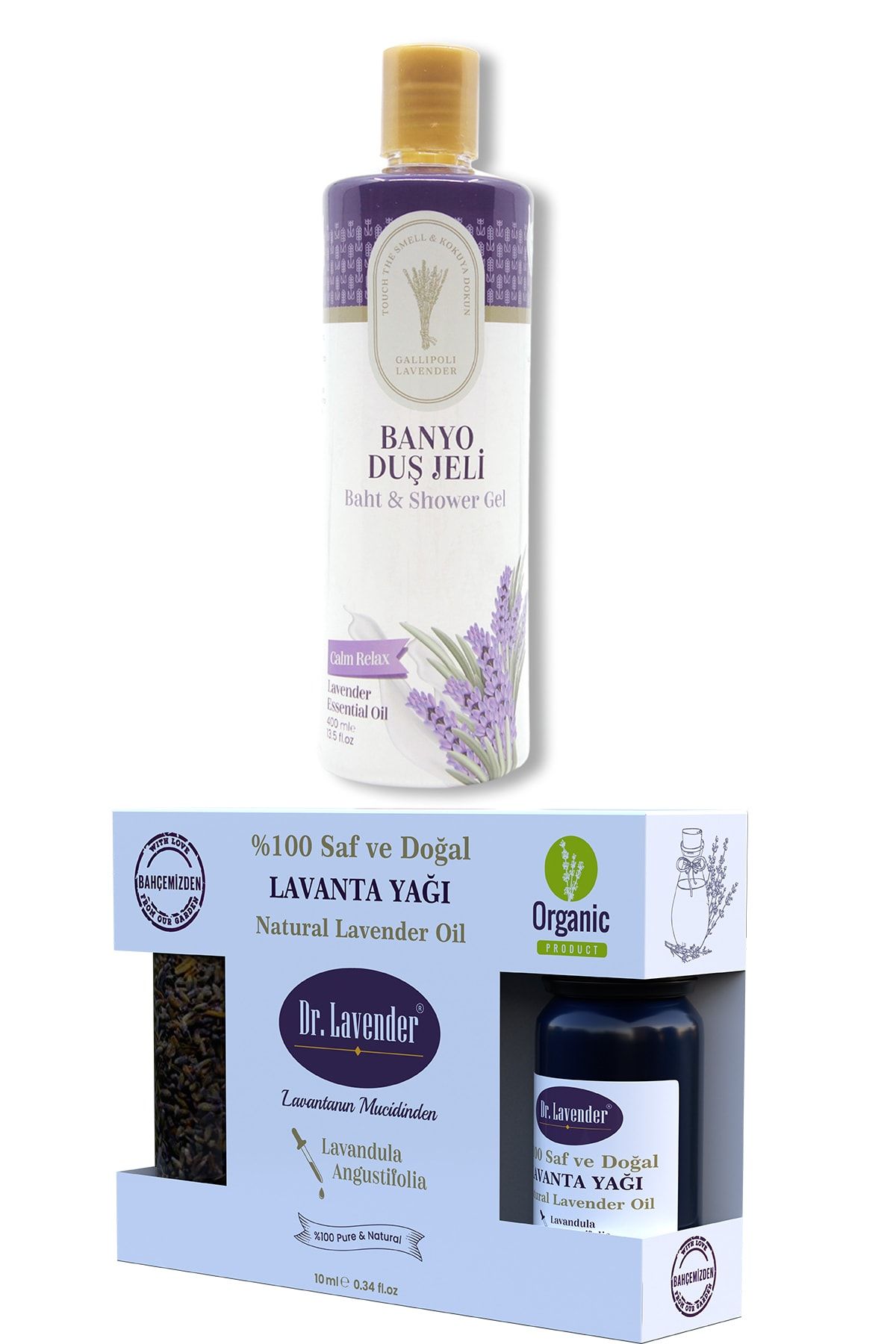 Gallipoli Lavender Saf Lavanta Yağı Konsantre 10 ml + Lavanta Yağlı Duş Jeli 400 ml Ekonomik Ürün