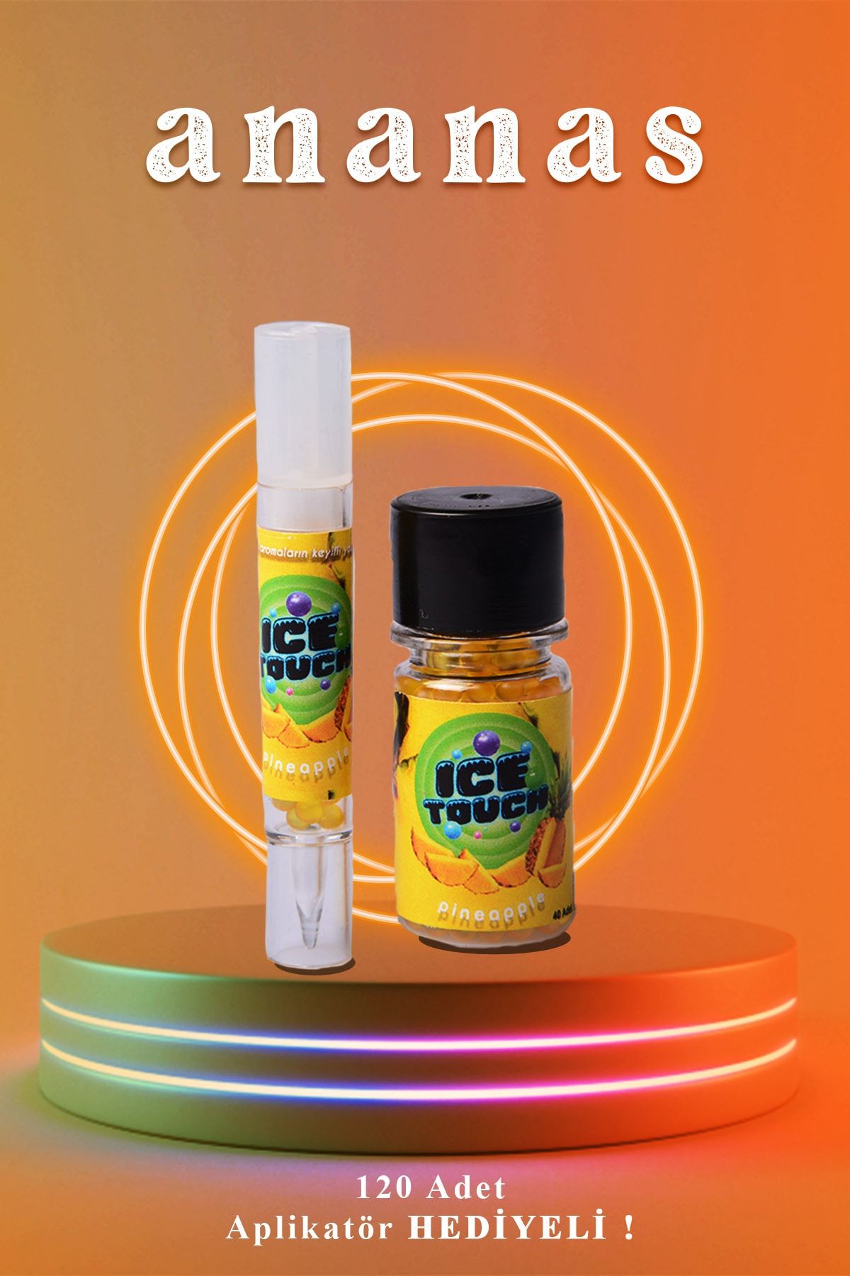 ice touch Mentol Turkiye Mentol Topu 120 Adet Ananas Aromalı Aplikatörlü