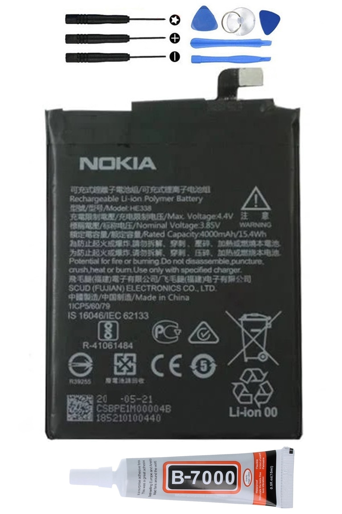 TURANTECH Tam Orjinal Nokia 2 Ta 1007 Ta-1029 He338 Pil Batarya 4000 Mah Yeni Tarihli Garantili Ürün