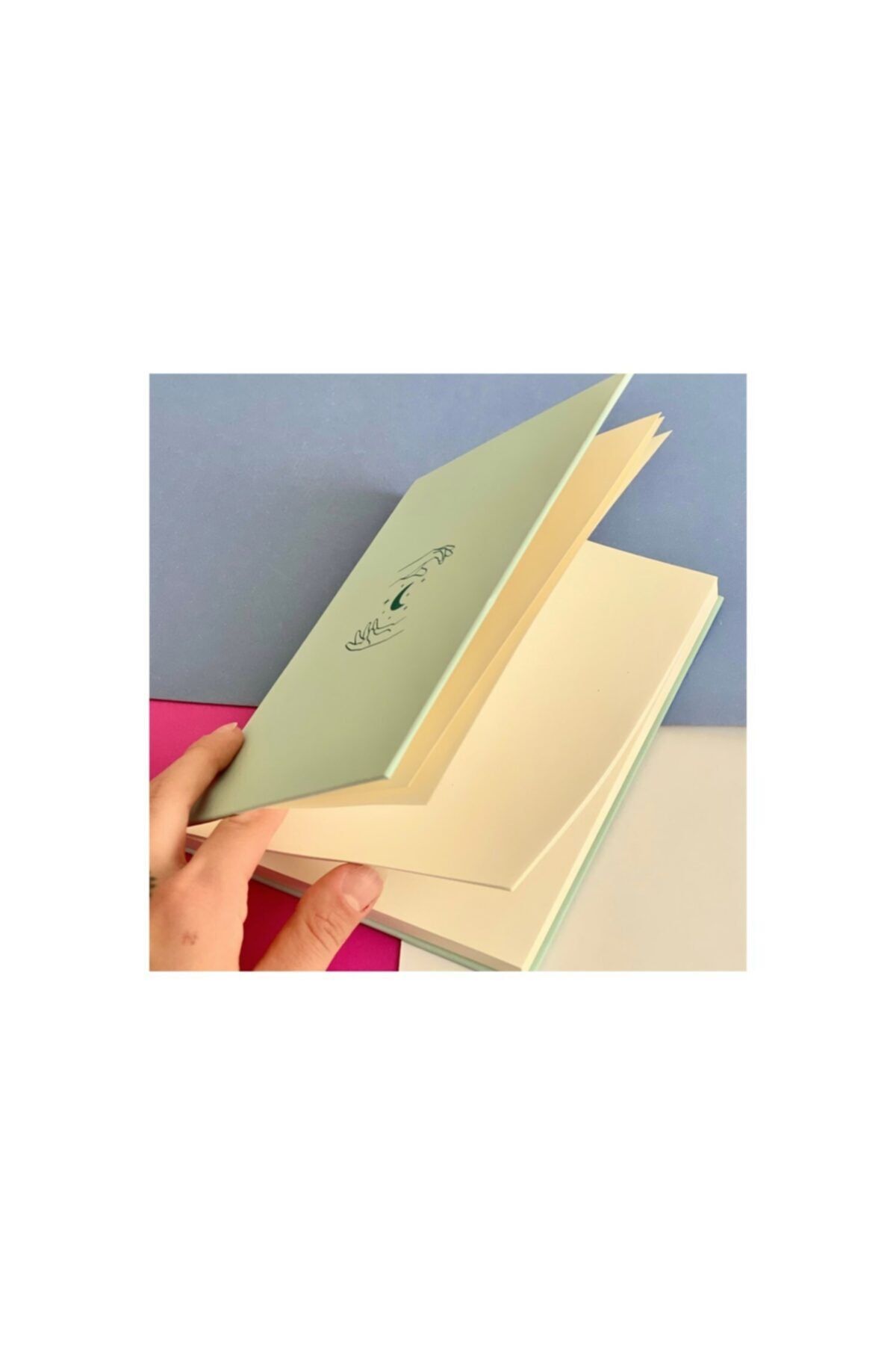 Lolla Box Yeşil Çift El Tarot Tasarımlı Yaldızlı Lastikli Defter