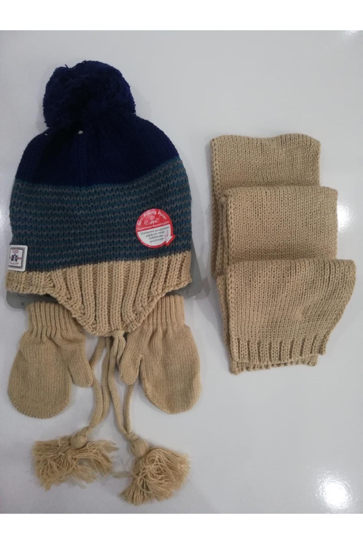 Kitti Erkek Çocuk Atkı Bere Eldiven Üçlü Takım K2160-11