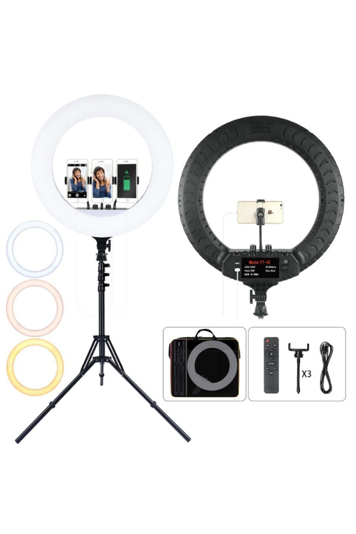 BiNtech Işıklı Telefon Tutucu Rl-18 Ring Light Tripod