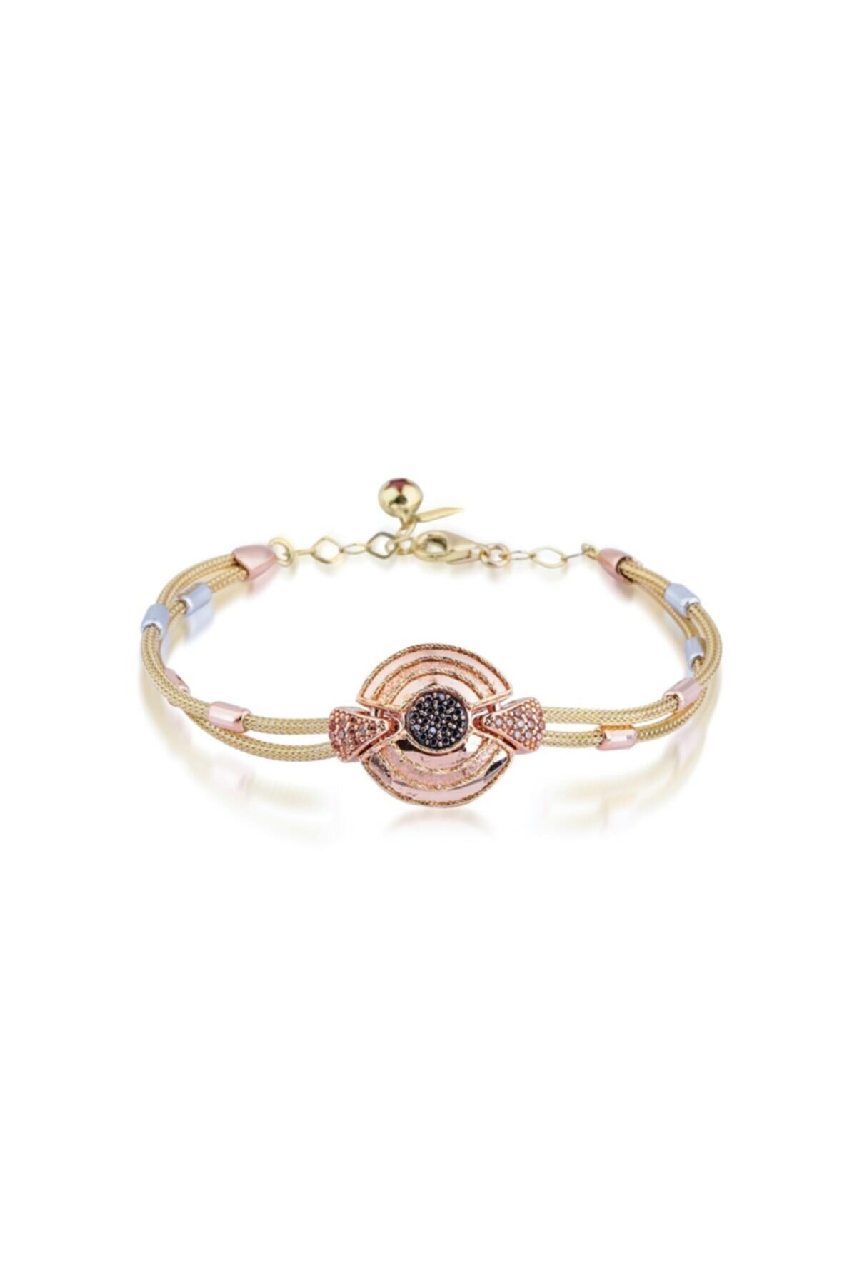 Ema Jewellery Siyah Taşlı Altın Fantazi Bileklik