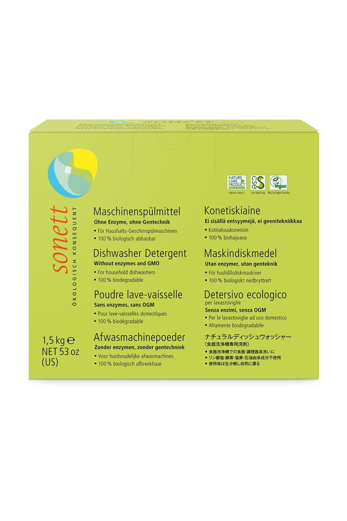 Sonett Organik Bulaşık Makinesi Yıkama Tozu -1,5 kg