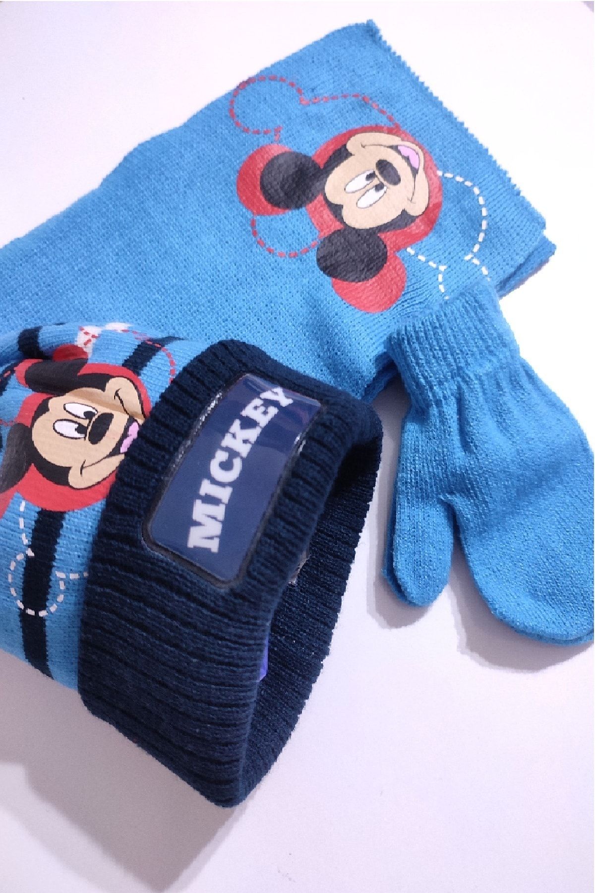 Uğur Şapka Mıckey Mouse Atkı Bere Eldiven Takımı