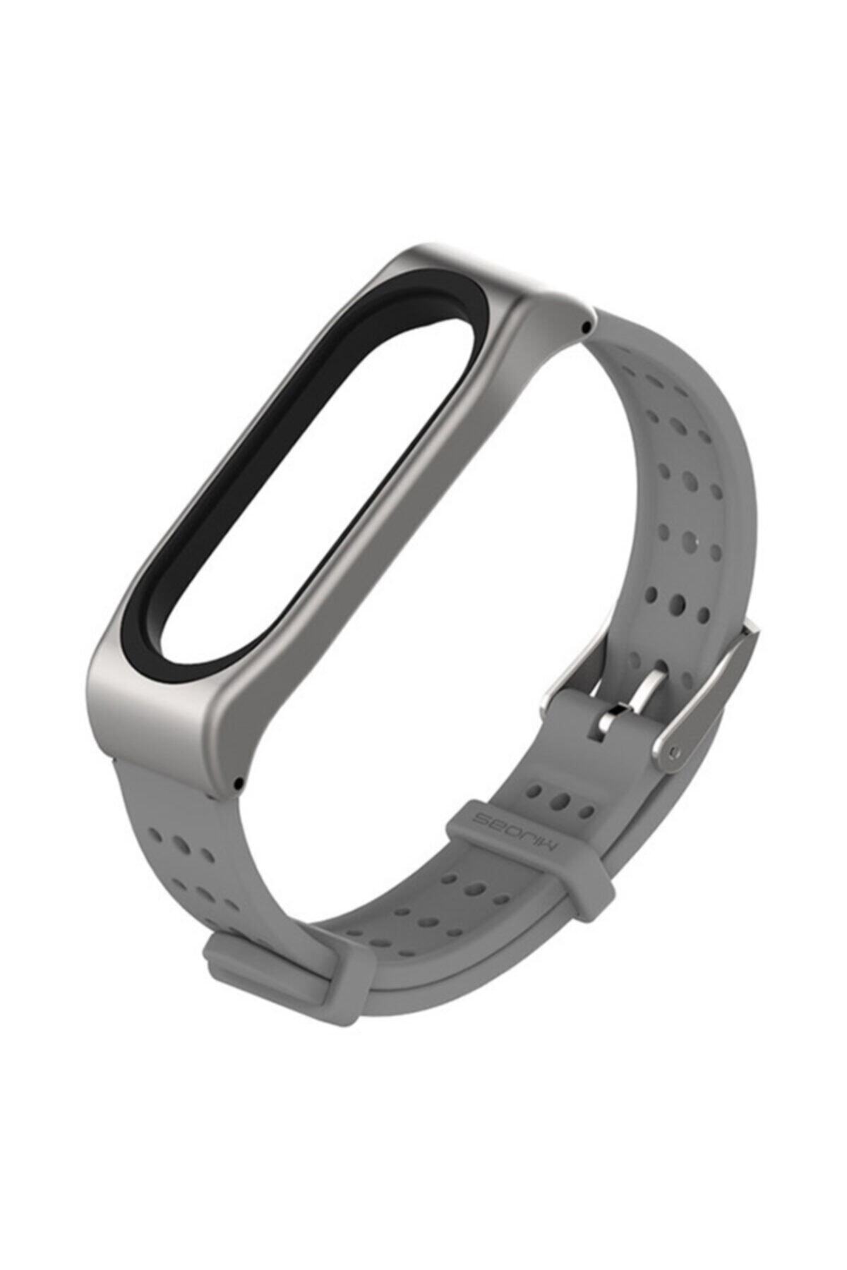 Ally Mobile Mijobs Xiaomi Mi Band 4-3 Uyumlu Sport Metal+silikon Kayış Kordon