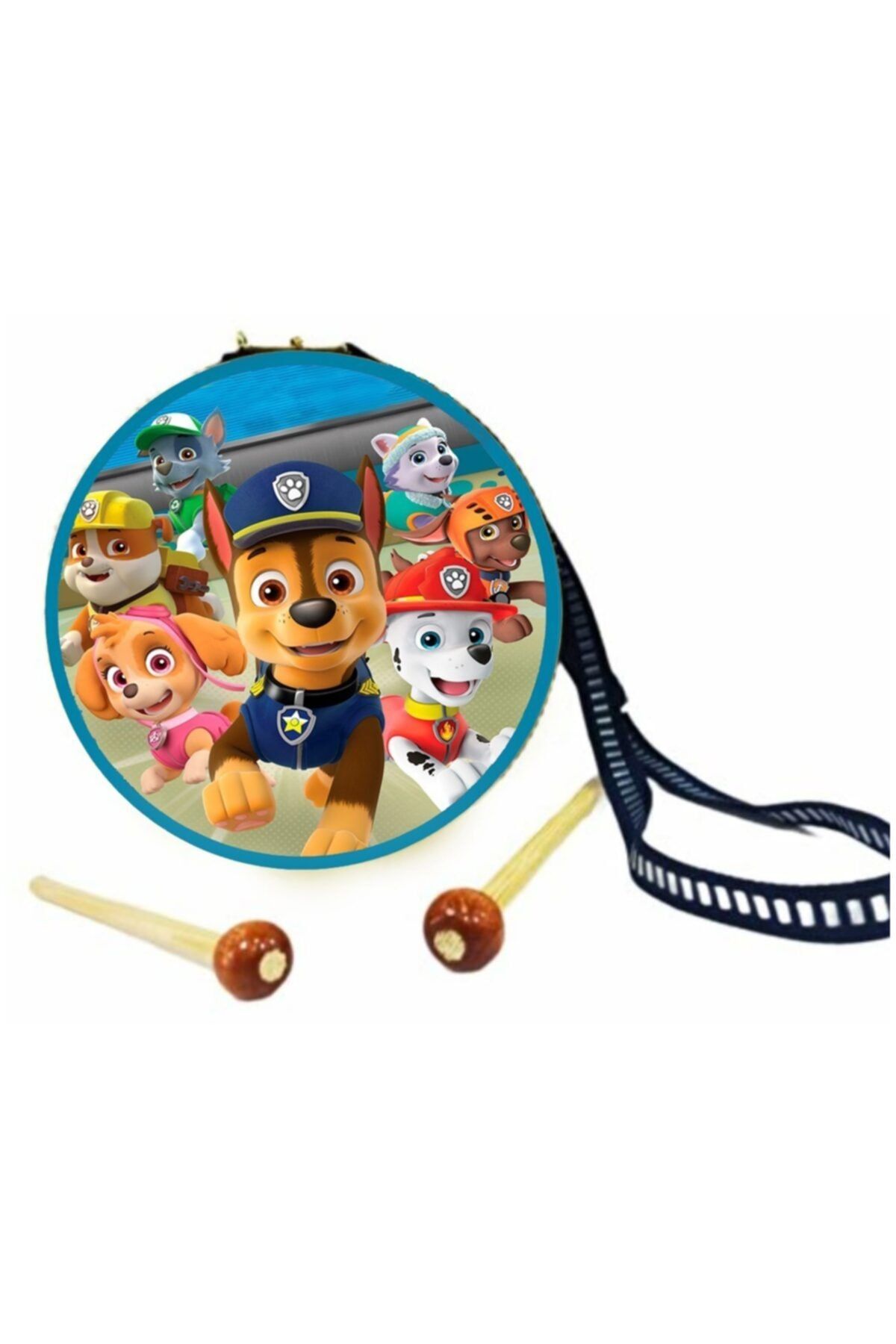 badi hediyelik Paw Patrol Baskılı Çocuk Deri Davul 18 cm