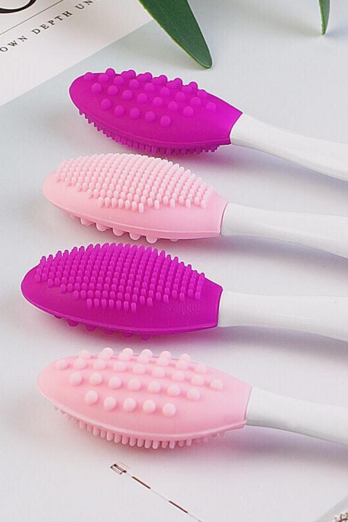 Rood Wit Burun Siyah Nokta Temizleyici Dudak Peeling Fırça - Koyu Pembe