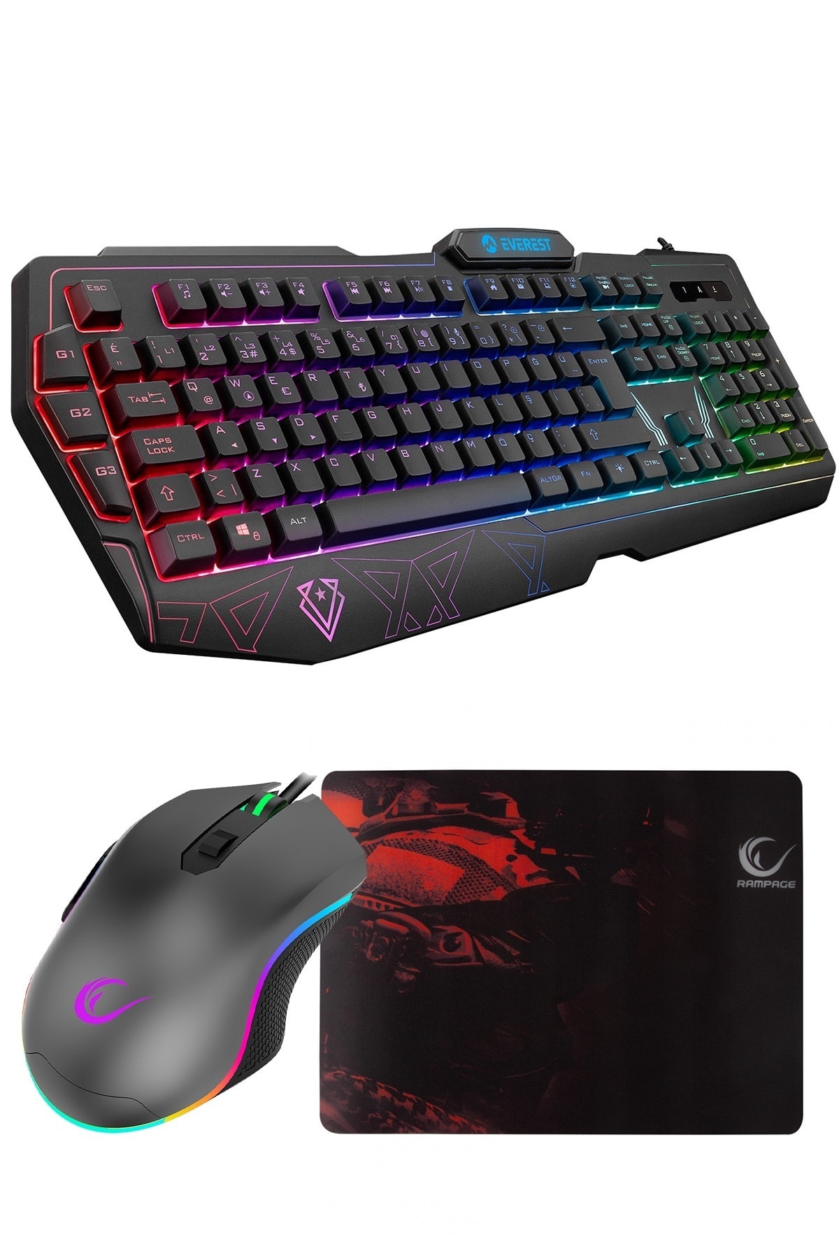 Everest Rampage Rampage Pro Kb-gx Serisi 2 Gaming Set 3'lü