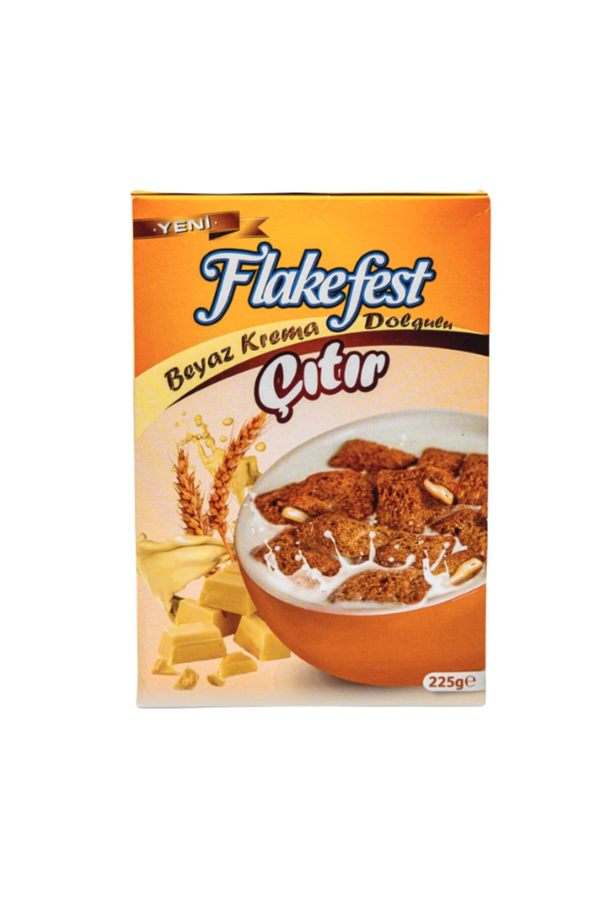 FLAKEFEST Beyaz Çikolata Dolgulu Çıtır Gevrek 225 gr