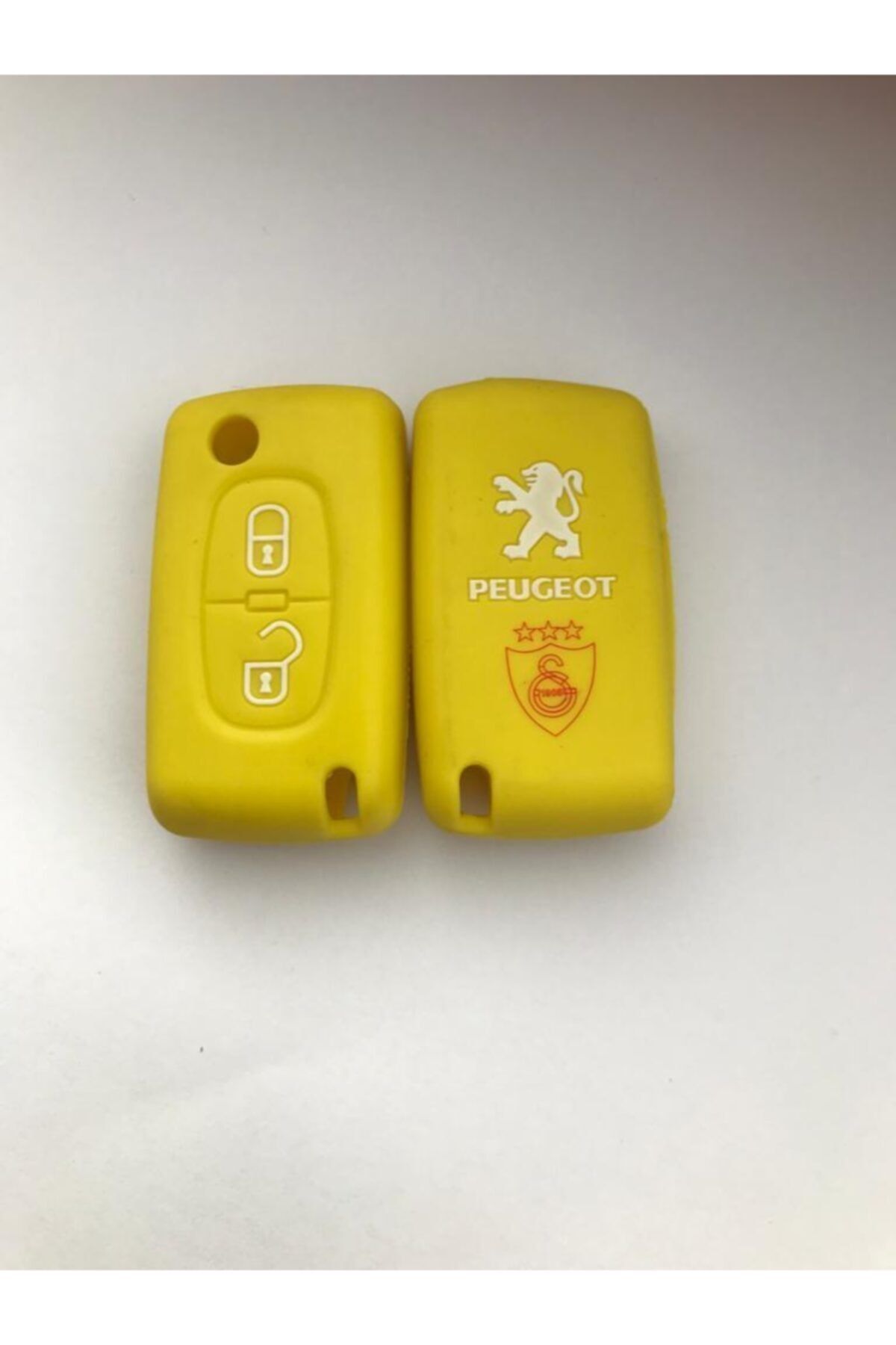 OEM Peugeot 207 307 Partner 2 Tuşlu Silikon Anahtar Koruma Kılıfı Sarı Renk