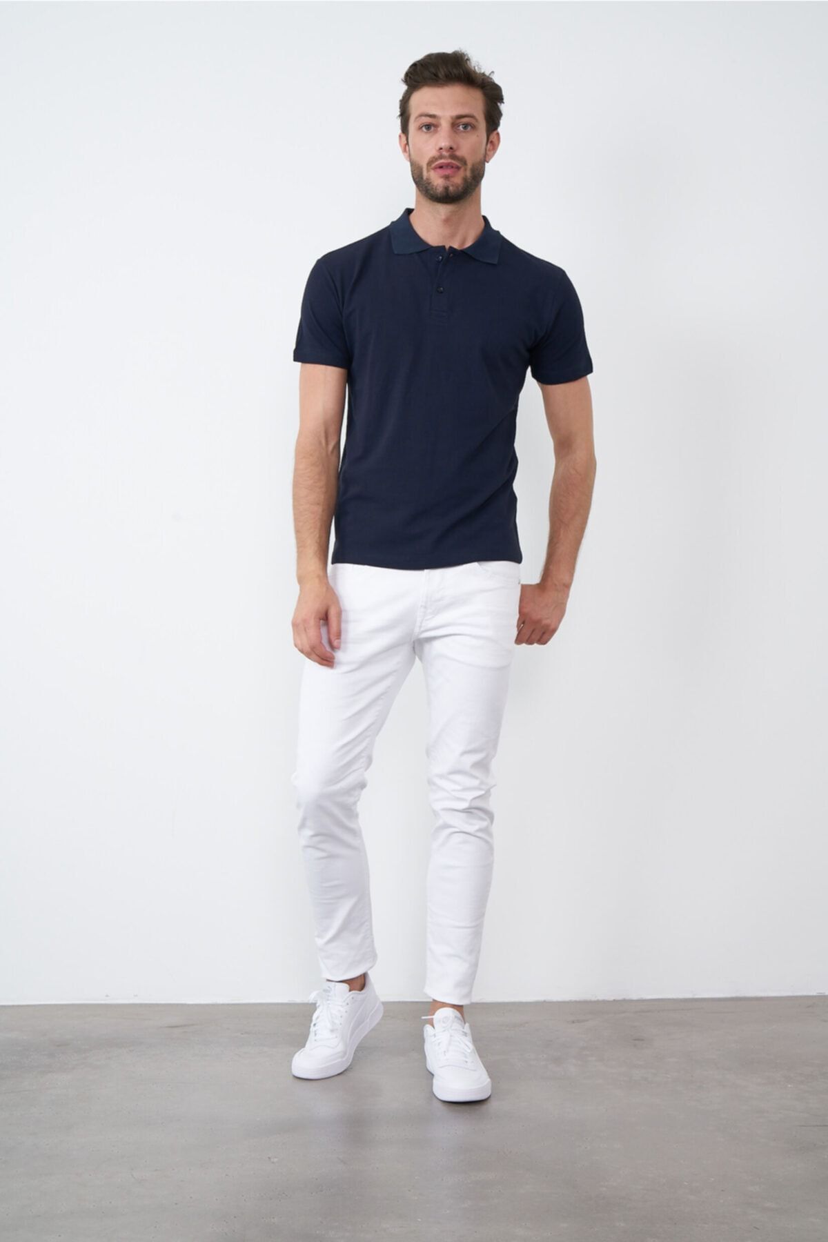 Massa Erkek Pike Polo Yaka Lacivert T-shirt