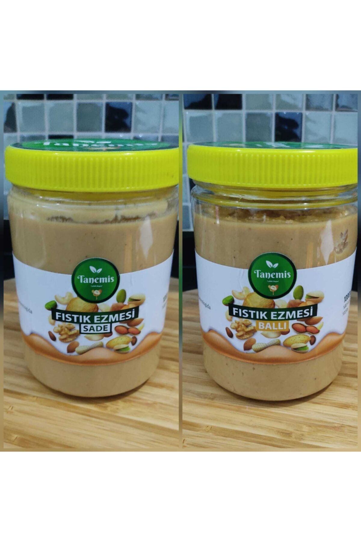 Tanemis 1kg Ballı 1kg Sade Fıstık Ezmesi