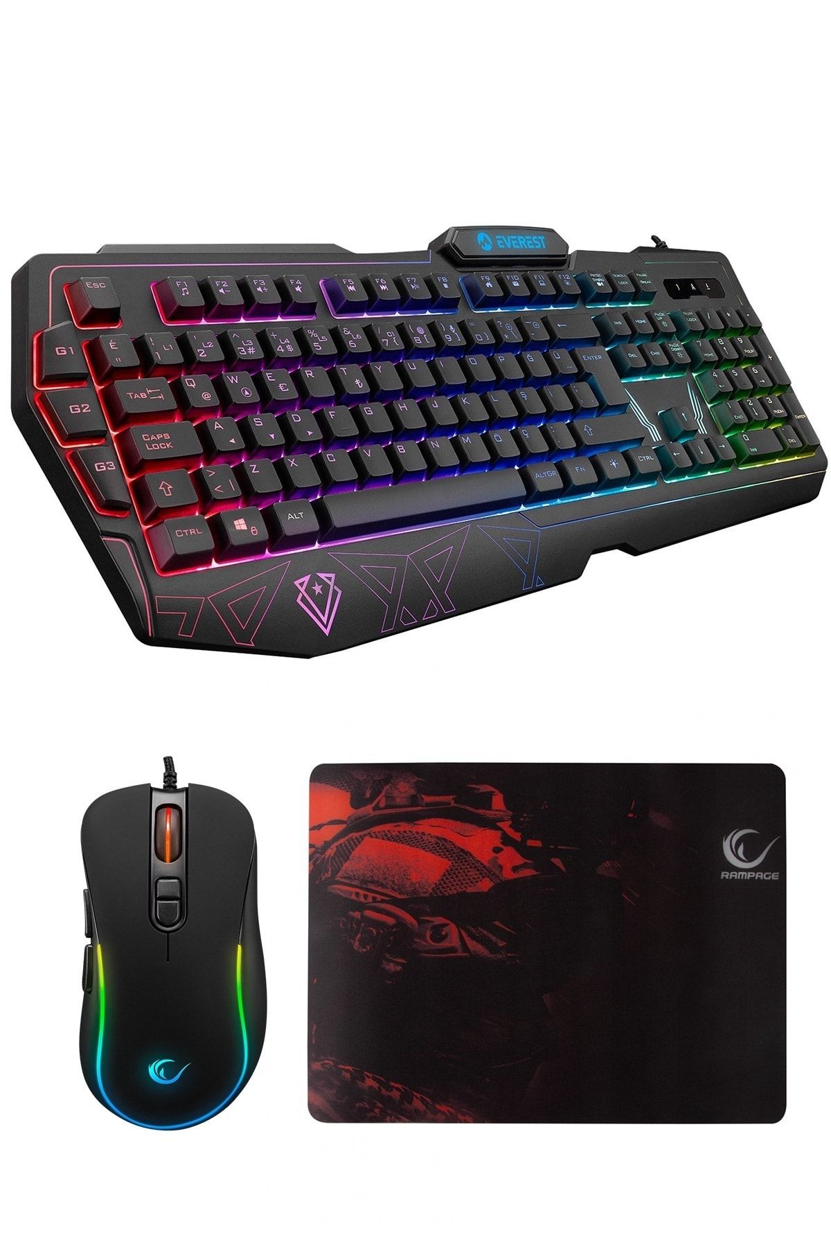 Everest Rampage Rampage Pro Kb-gx Serisi Gaming Set 3'lü