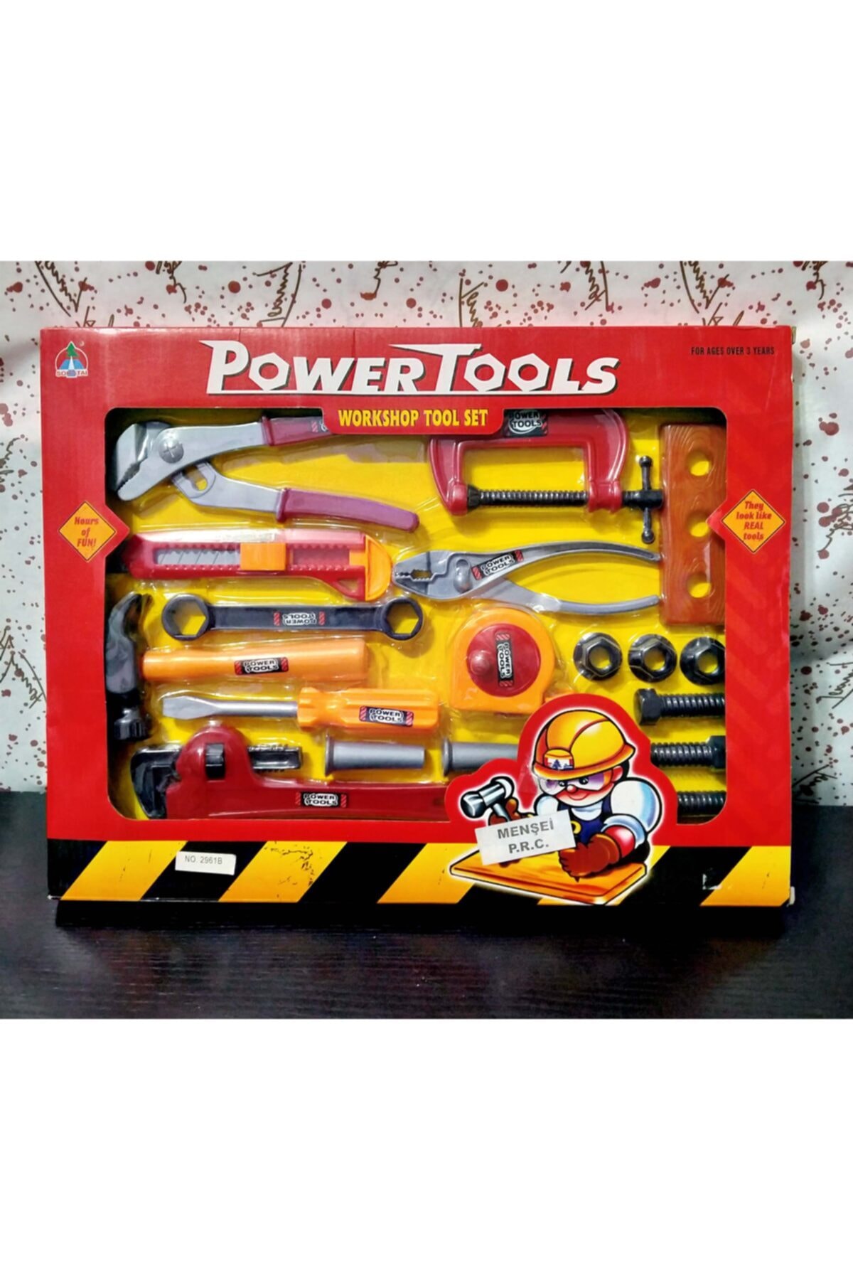 YıldızDükkan Kutulu 17 Parça Çocuk Oyuncak Tamir Seti Power Tools Oyun Seti