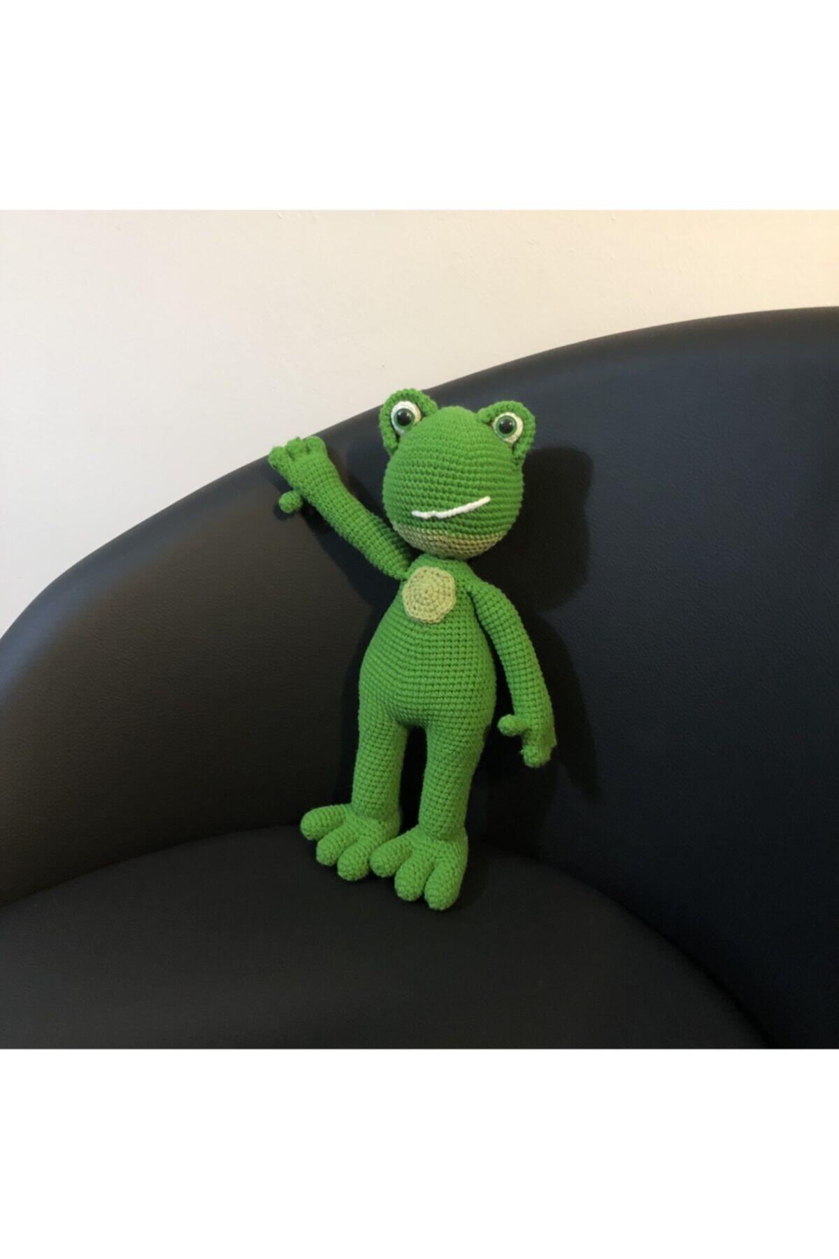 Kare Art Amigurumi Kurbağa. Hediyelik Dekoratif Örgü Oyuncak. %100 El Üretimi. Yerli Üretim. Organik.
