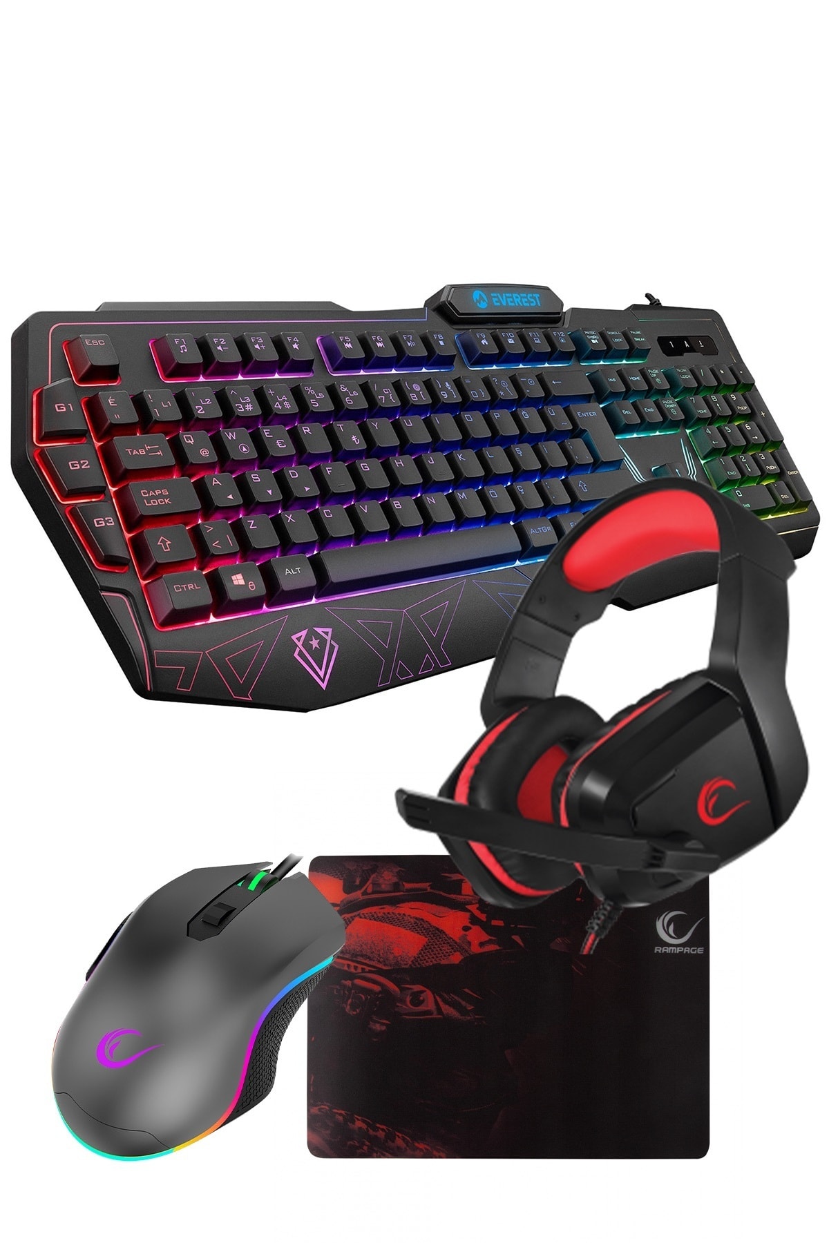 Everest Rampage Rampage Pro Mega Hectora Serisi 2 Gaming Set 4'lü