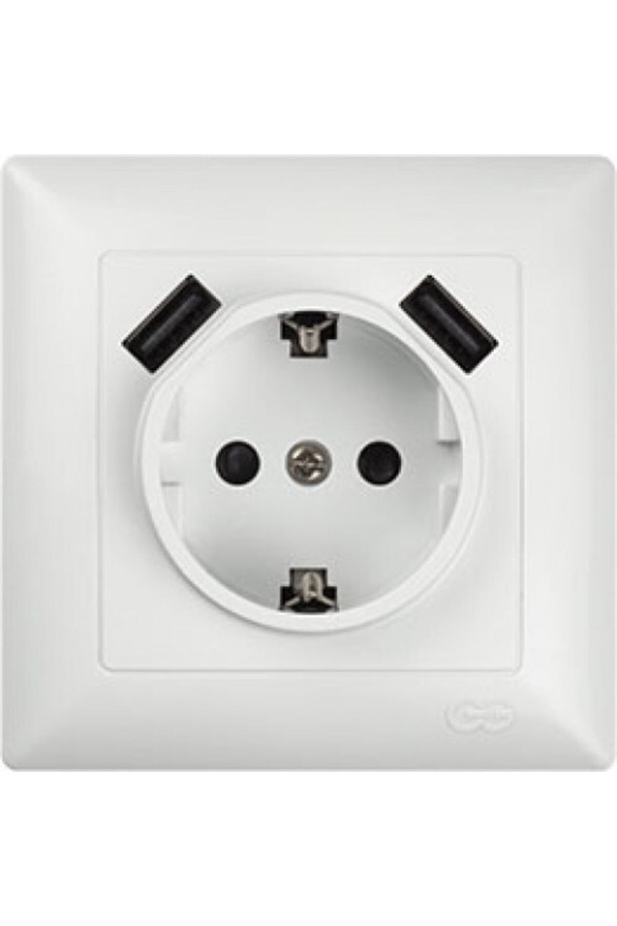 Günsan Vısage 2 Usb Çıkışlı Çocuk Korumalı Topraklı Priz 5v Çerçeveli Beyaz