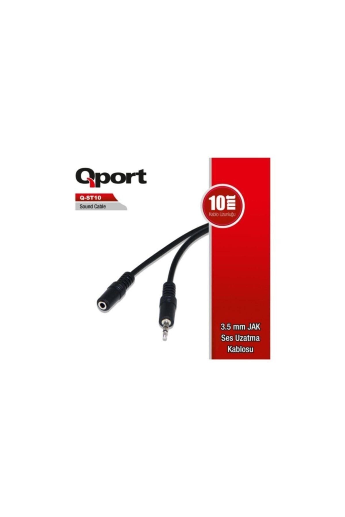 Qport Q-st10 3.5mm Stereo Erkek - 2 Rca 10mt Ses Uzatma Kablosu
