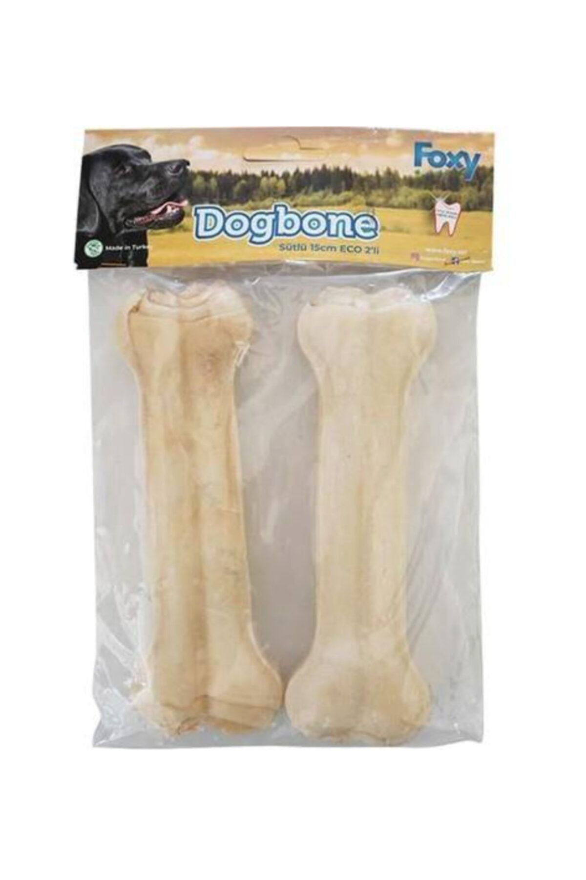 Foxy Pres Sütlü Köpek Kemiği 15 Cm 2'li