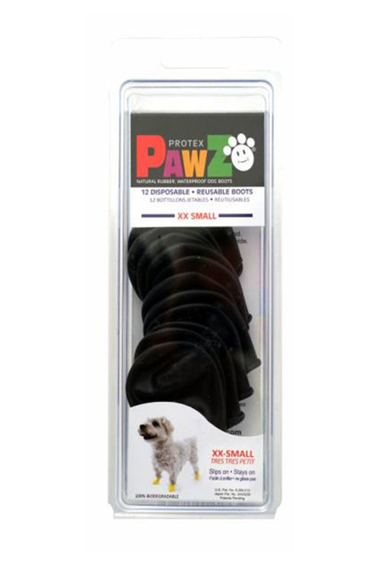 Pawz Köpek Galoşu Xxsmall Siyah 12 li paket