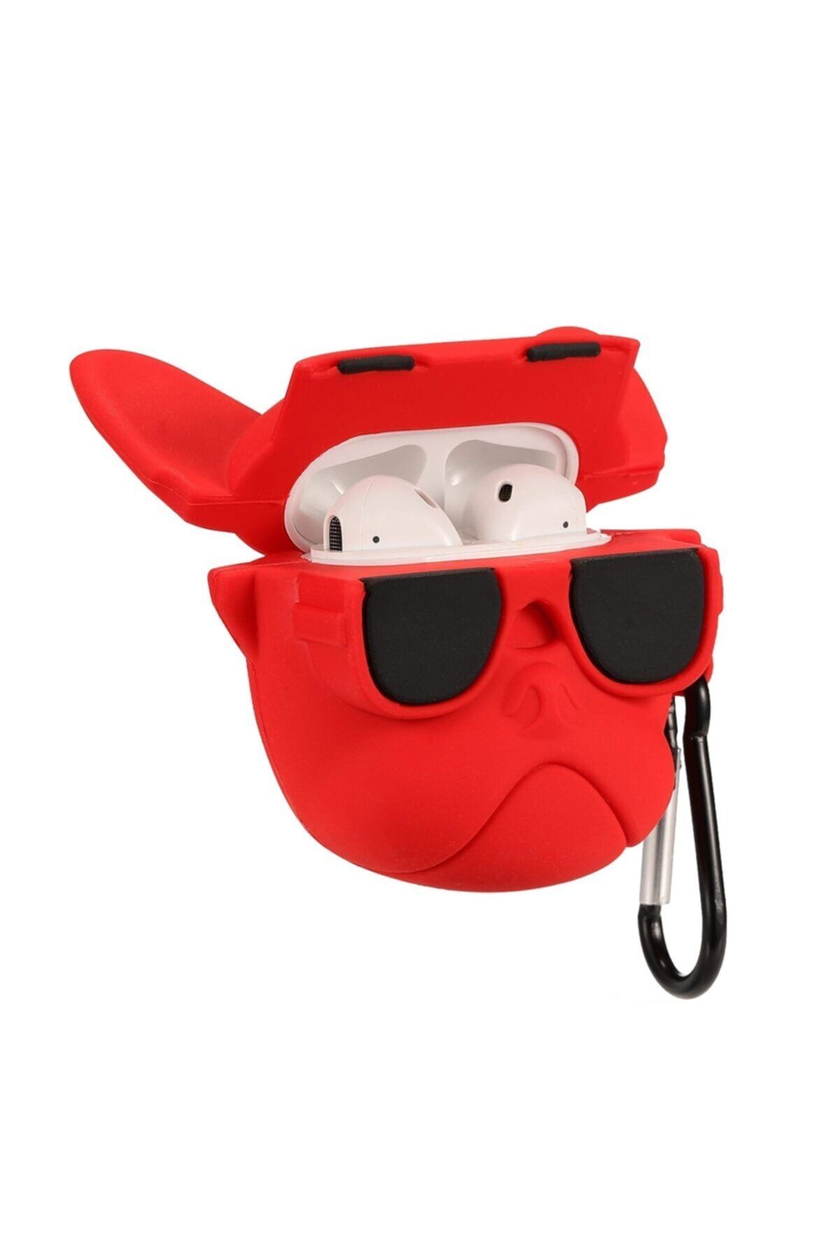 Galata Airpods 1. Ve 2. Nesil Uyumlu Bulldog Silikon Kılıf- Kırmızı