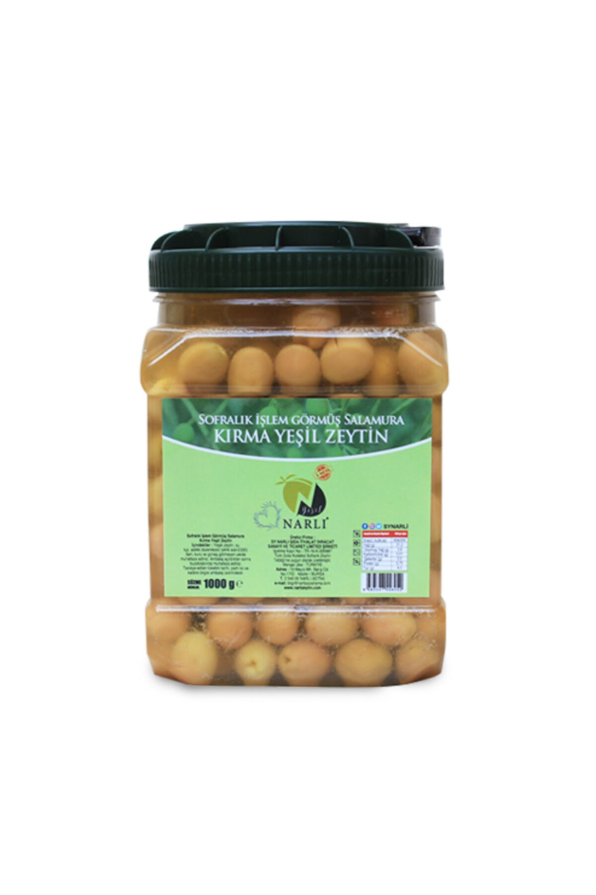 yeşil narlı Kırma Yeşil Zeytin 1 Kg