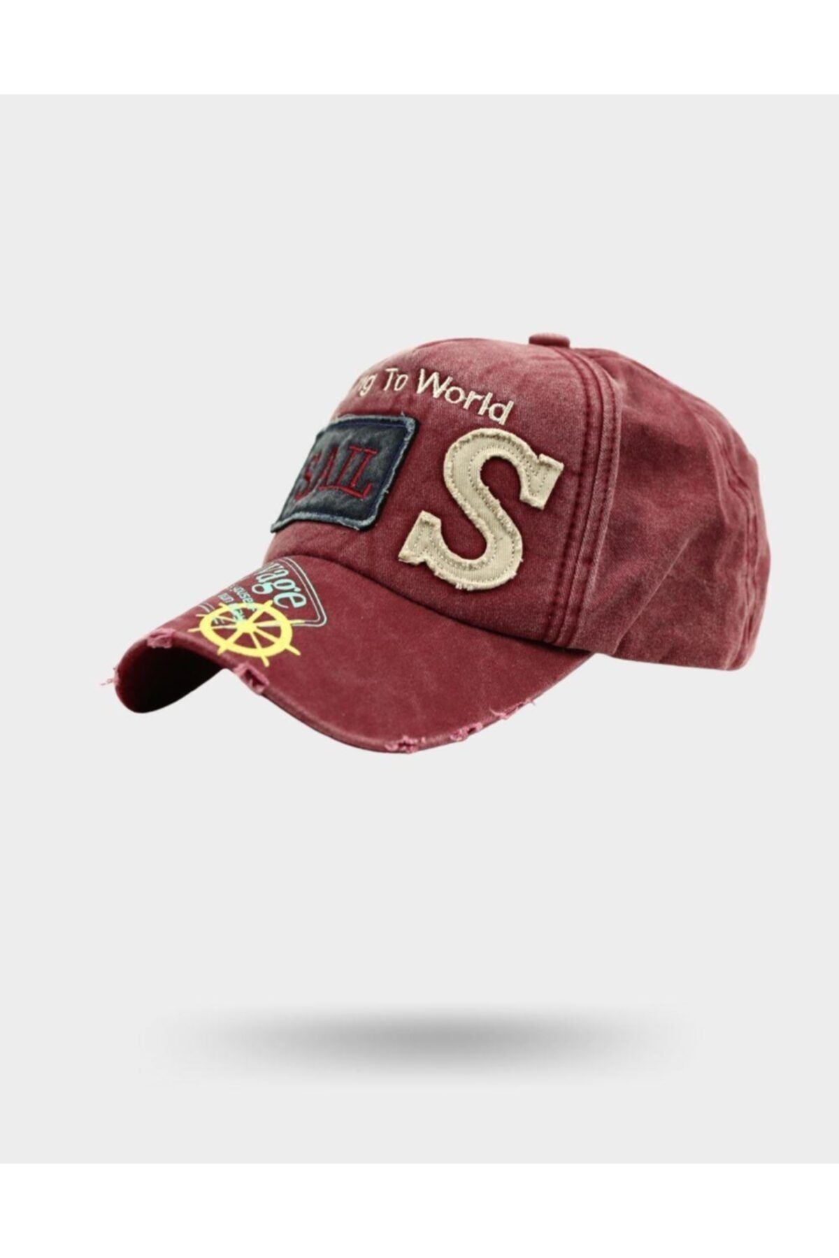 BPM Sailing To World Unisex Eskitme Şapka Bordo