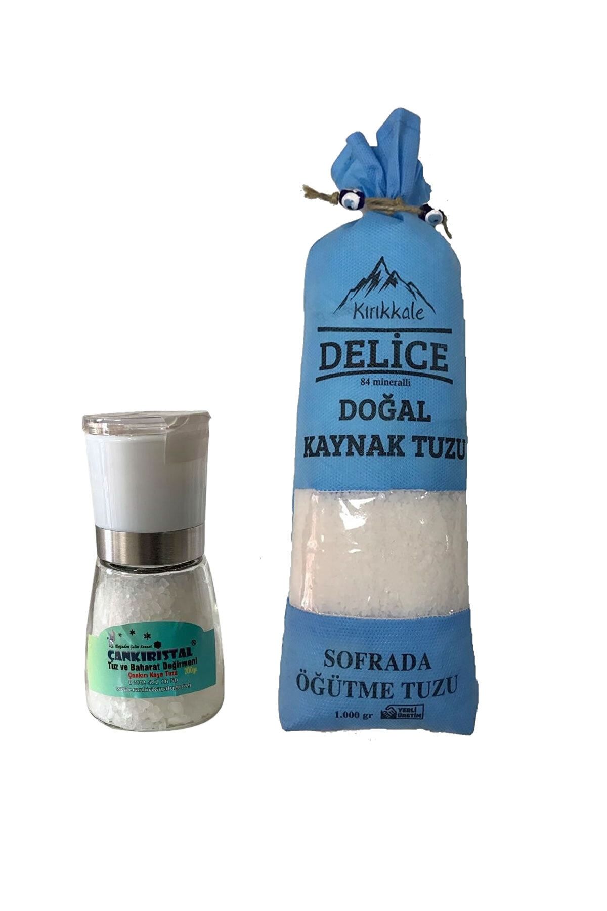Tunalı Life Seramik Öğütücülü Tuz Değirmeni 125 Gram + Kırıkkale Delice Sofrada Öğütme Tuzu 1000gr