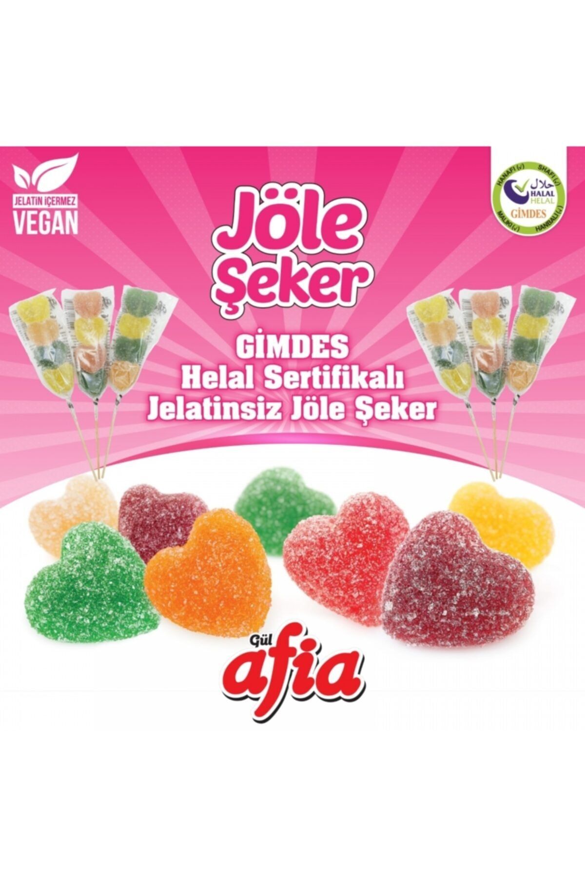 Afia Jöle Şeker 6 Adet Jelatin Içermez Gimdes Helal Sertifikalıdır