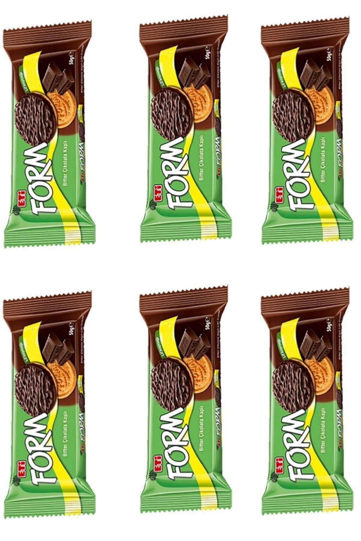 Eti Form Bitter Çikolata Kaplı Lifli Bisküvi 50 G X 6 Adet