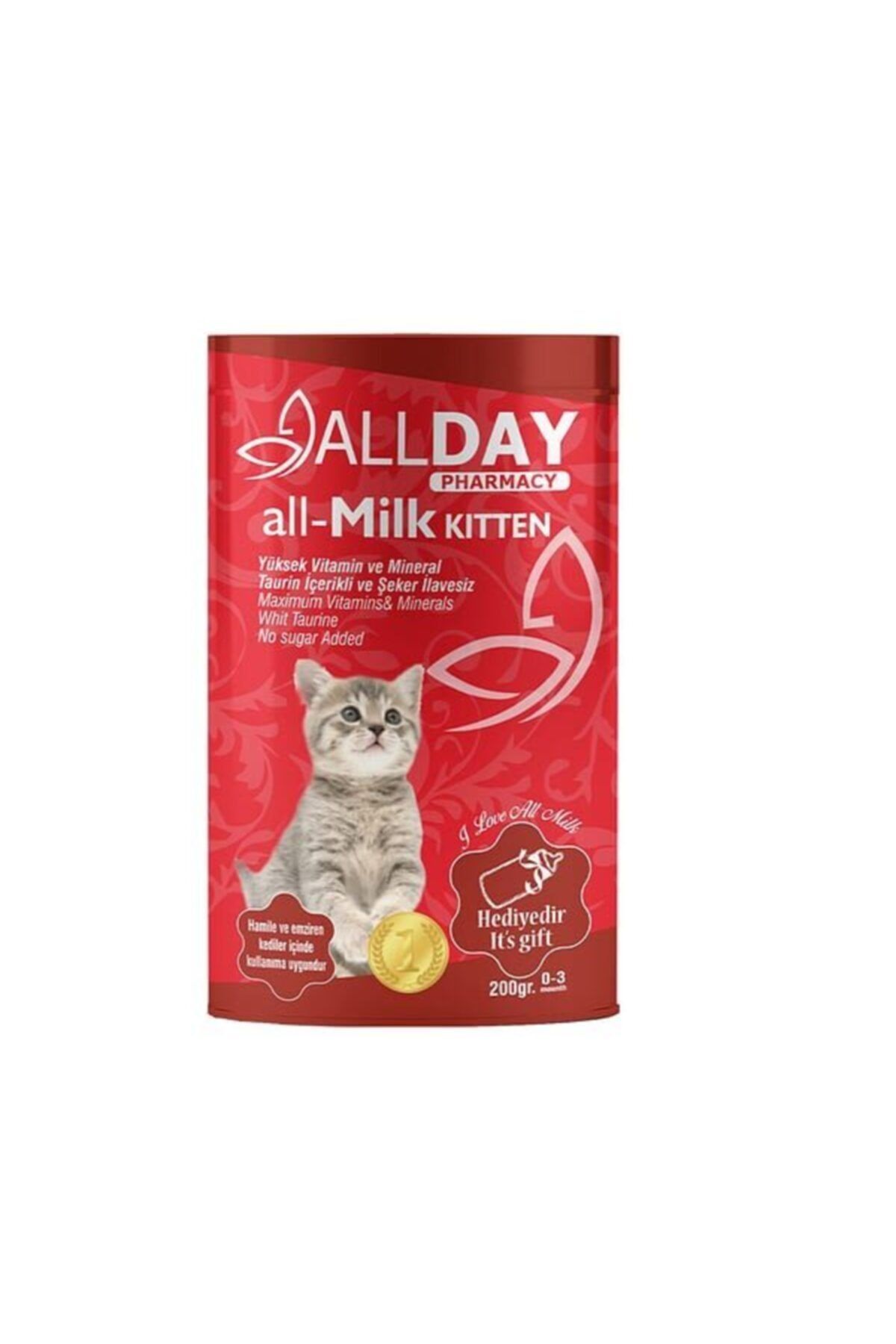 ALLDAY PHARMACY Allday All-milk Kitten Yavru Kedi Süt Tozu 200 Gr (biberon Hediyeli)