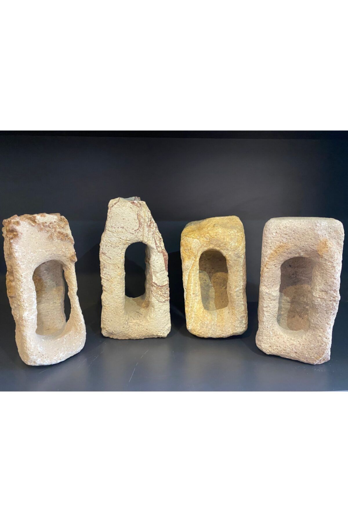 Polen Stone Dörtlü Doğal Çantaşı Piramit Modeli Akvaryum Taşı